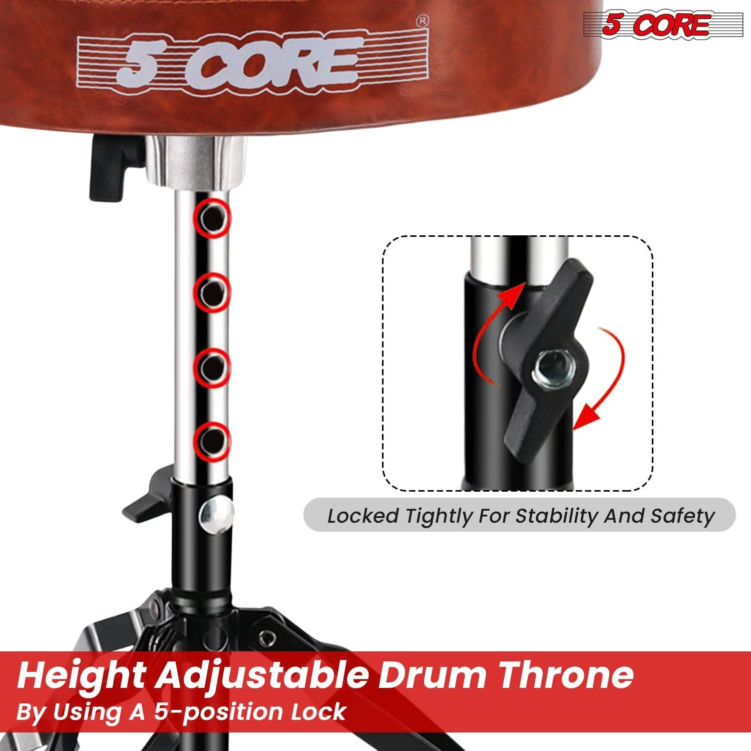 Upgrade your guitar setup with this stylish guitar stool featuring a convenient knob for adjustable height