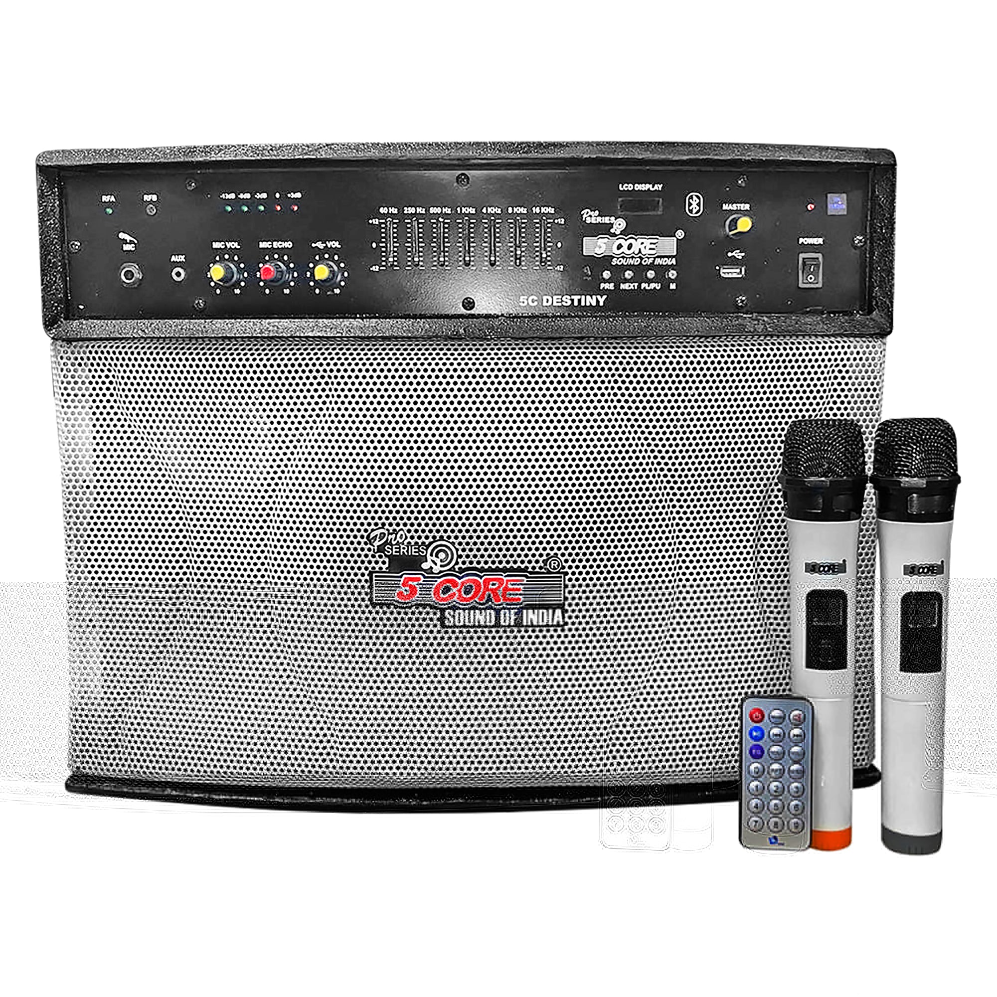 5 Core Wireless Portable PA System  400W PMPO Active Powered Bluetooth Compatible Karaoke Speaker