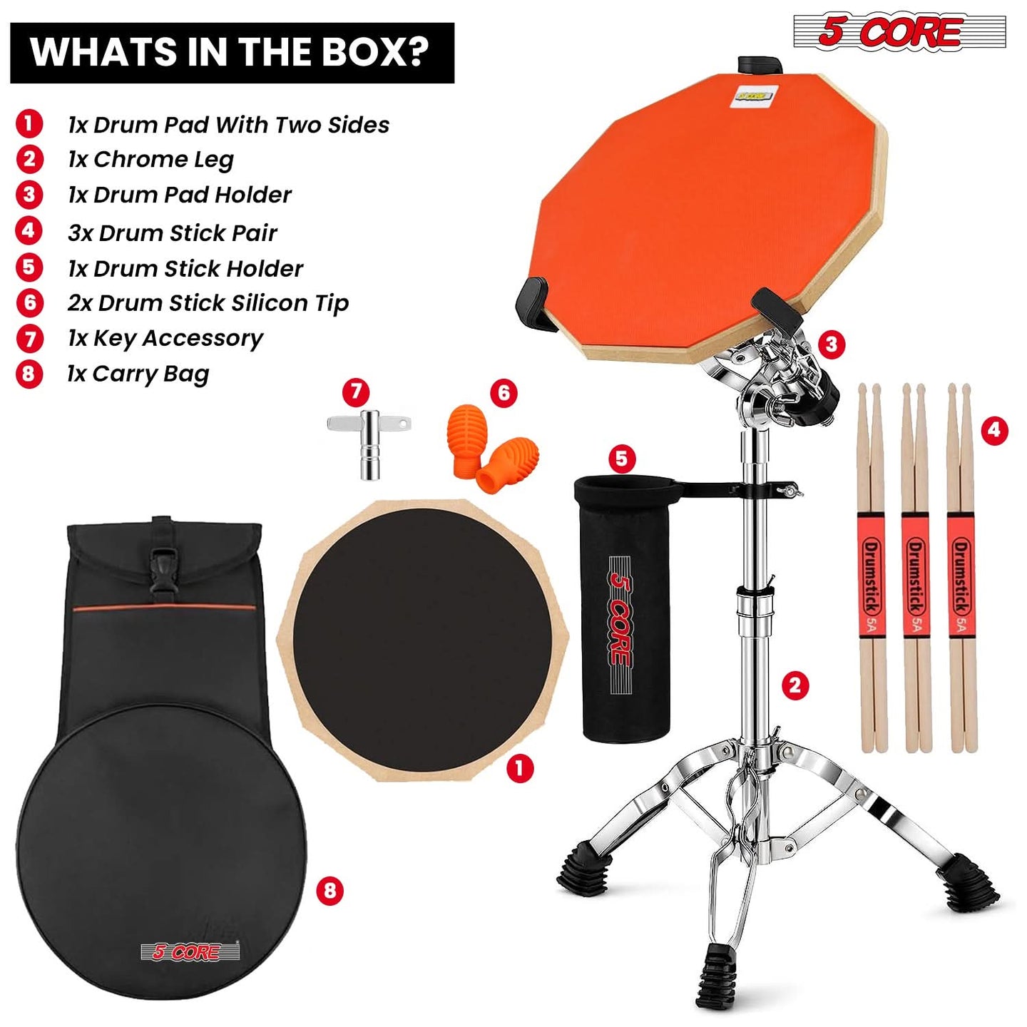 Complete your setup with our drum pad set, which includes all necessary accessories and detailed package information for a seamless experience