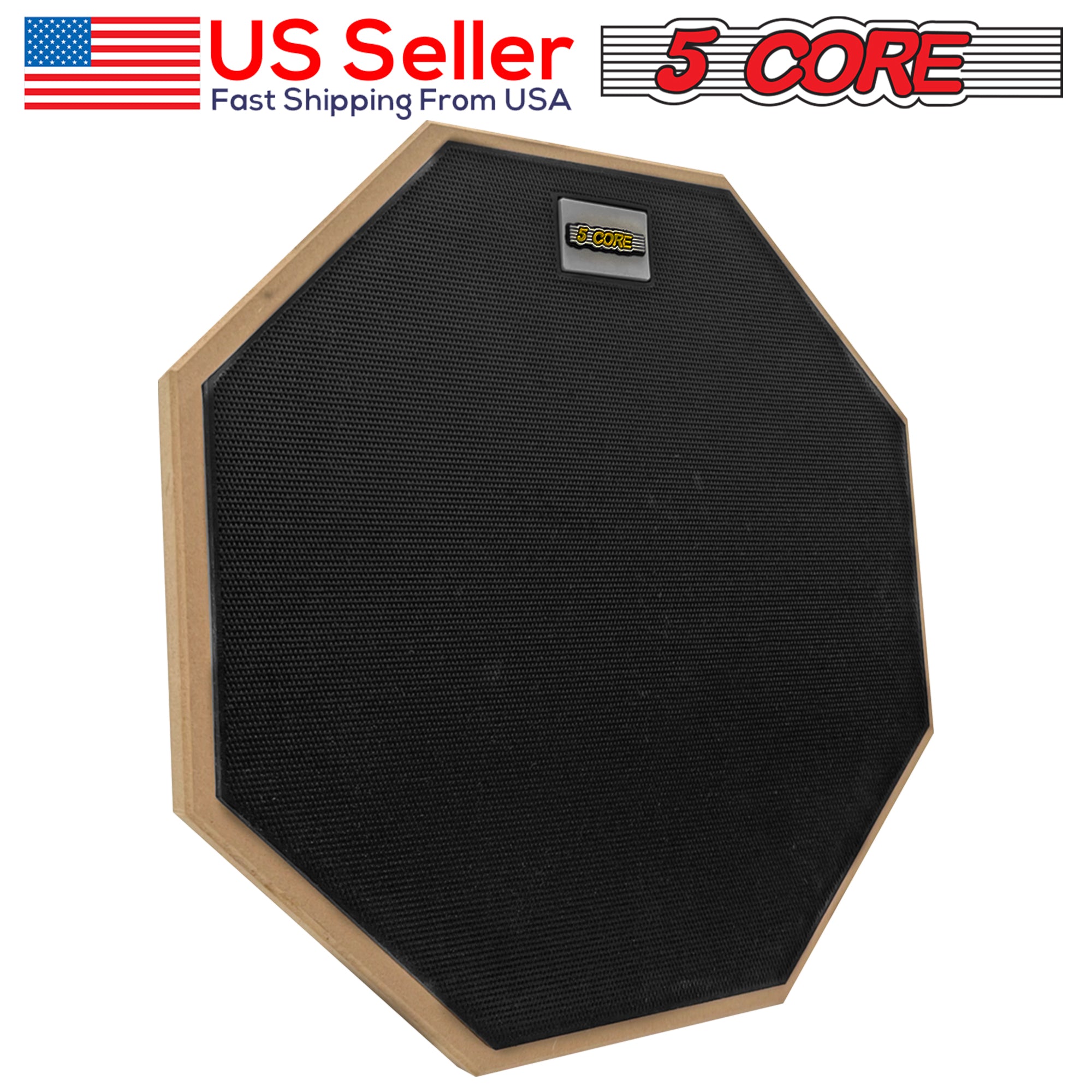 5 Core Drum Practice Pad Set • 12" Adjustable Snare Drumming Stand • Double Sided Silent Drummer Kit