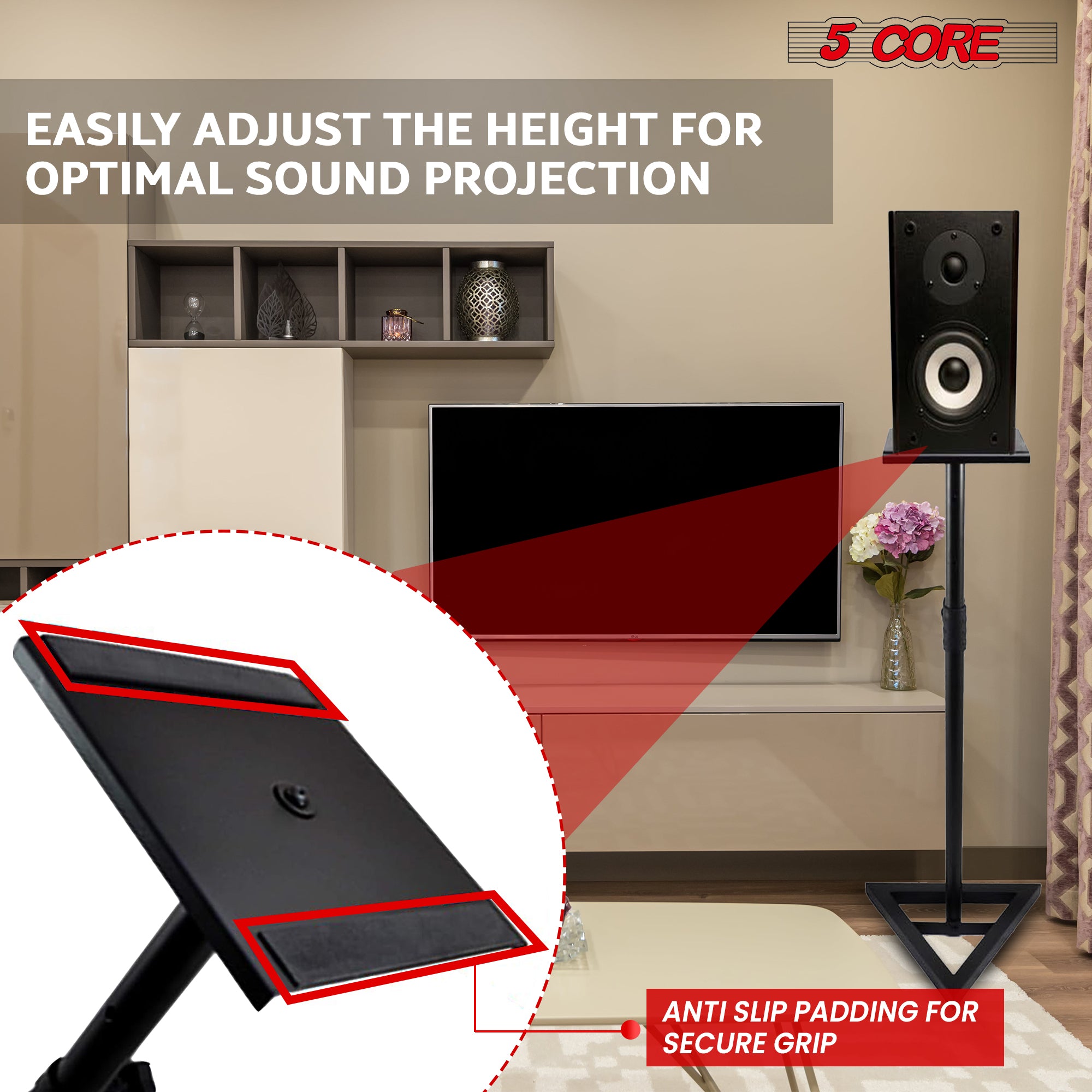 easily adjust the height for optimal sound projection