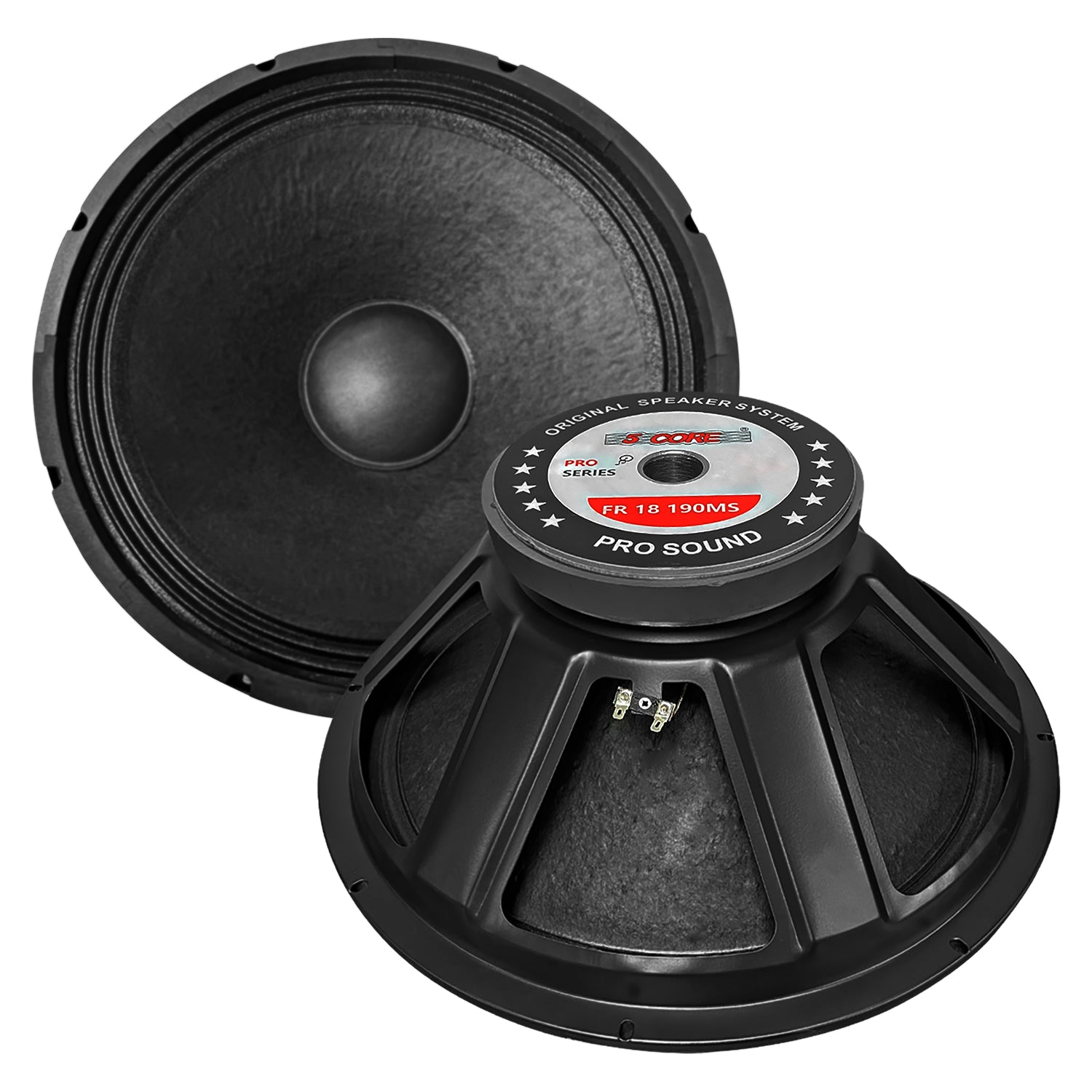 5 Core 18 Inch Subwoofer Speaker 1 Piece 500 Watt RMS Full Range DJ Sub Woofer Systems 8 Ohm Premium Magnet Raw Replacement Stereo Subwoofers w 4 Inch Voice Coil - FR 18 190 MS