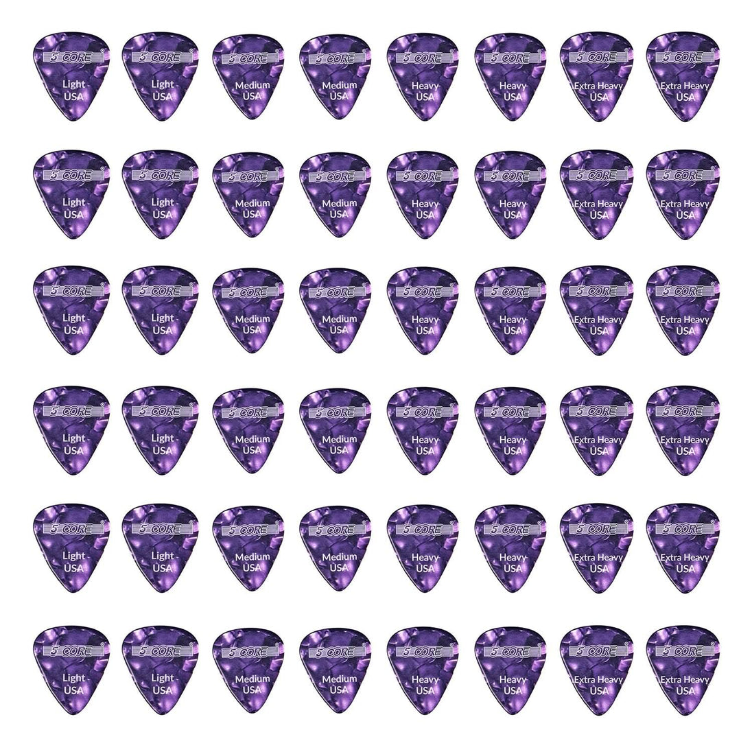 5 Core Guitar Picks Celluloid Light Medium Heavy Extra Heavy Gauge Pick for Acoustic Electric Bass Guitar Puas Para Guitarra