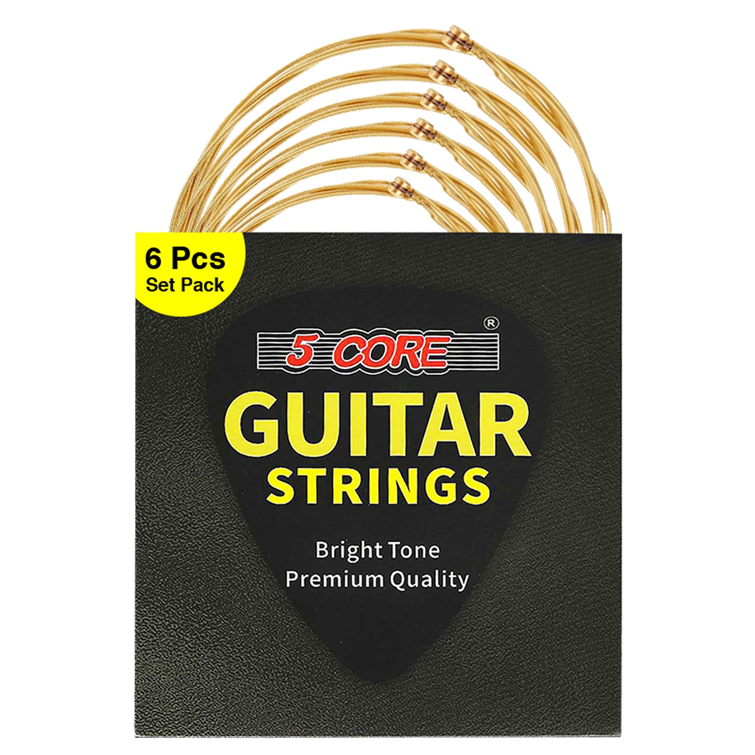 5Core Acoustic Guitar Strings  0.010-0.047 Phosphor Bronze w Deep Bright Tone for 6 String Guitars