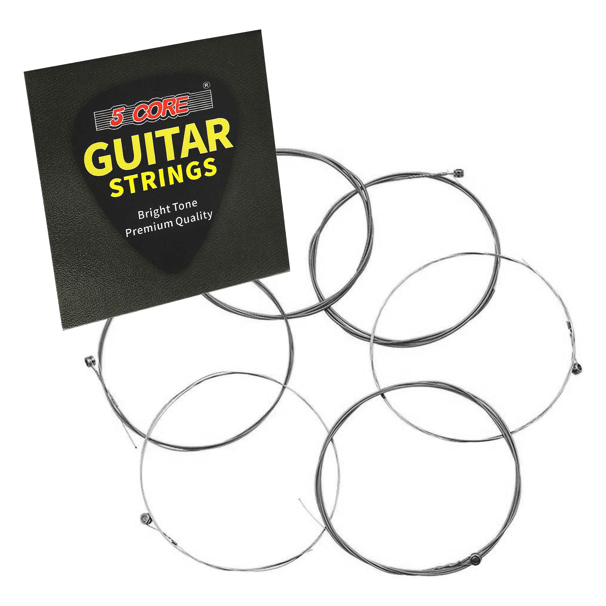 5 Core Guitar Strings 6 Pieces in 1 Set Steel Core strings Light-Gauge 0.010-0.048 Plain Steel Core Steel Acoustic Guitar Strings -GS AC
