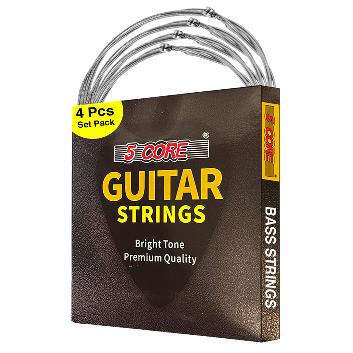 5Core Bass Guitar Strings 0.010-.048 Gauge w Deep Bright Tone for 6 String Electric Guitars 4/5/6 Pc