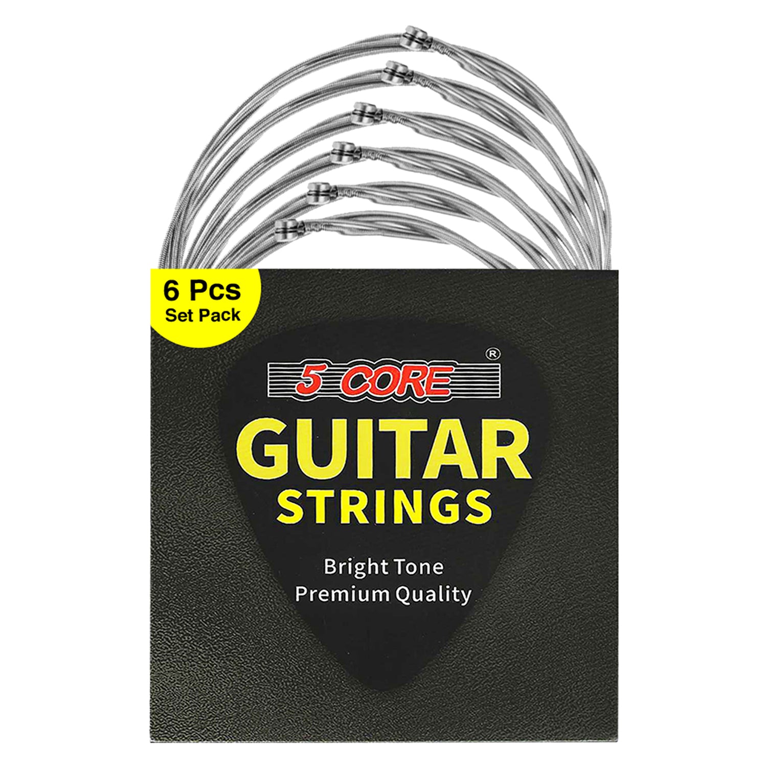 5Core Electric Guitar Strings Nickel 0.009-.042 Gauge w Deep Bright Tone for 6 String Guitars