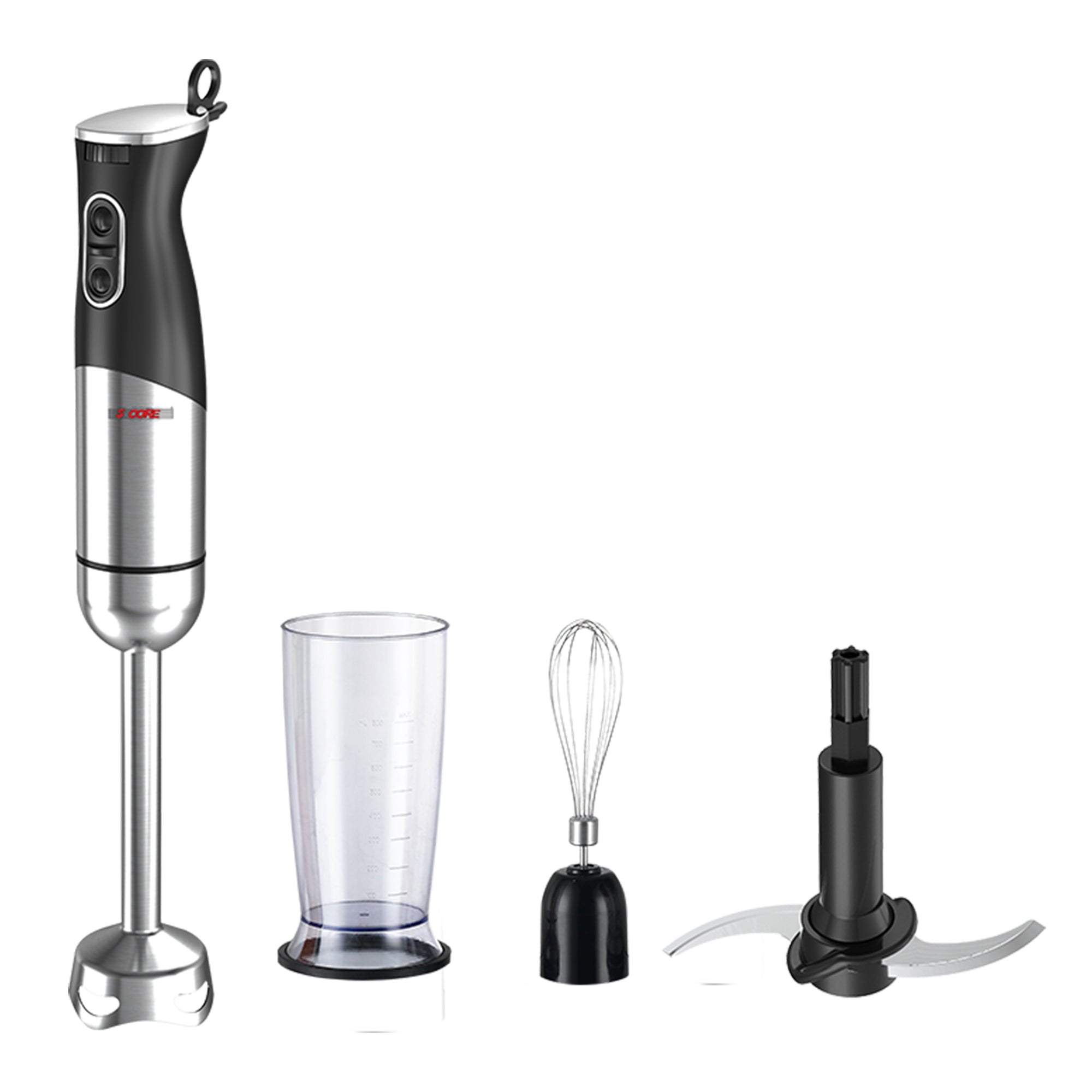 5 Core Immersion Hand Blender 500W Electric Handheld Mixer w 2 Mixing Speed for Smoothies Puree