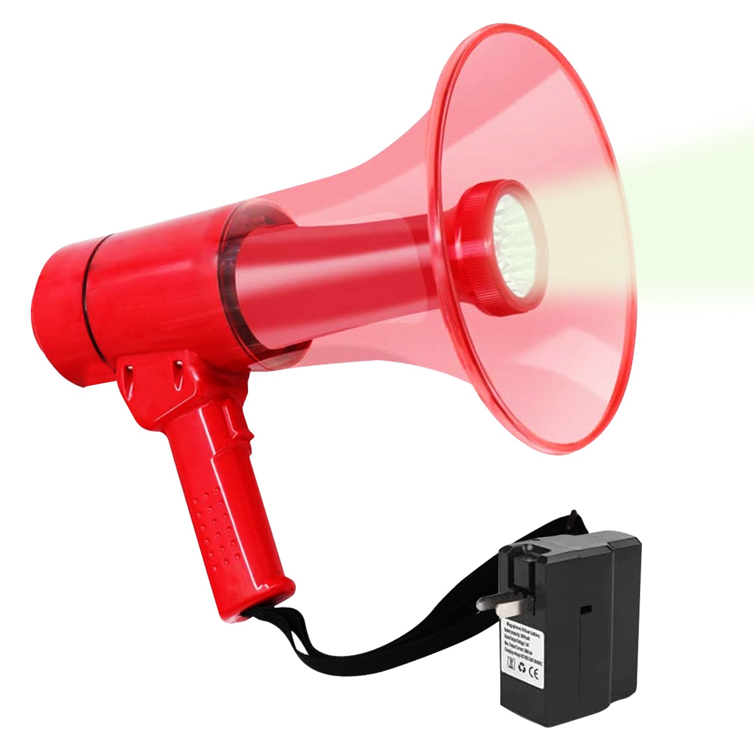 5 Core High Power Megaphone 40W Peak Loud Siren Noise Maker Professional Bullhorn Speaker PA System w LED Flashlight Recording USB SD Card Adjustable Volume for Sports Speeches Events Emergencies - HW 18 WP RED