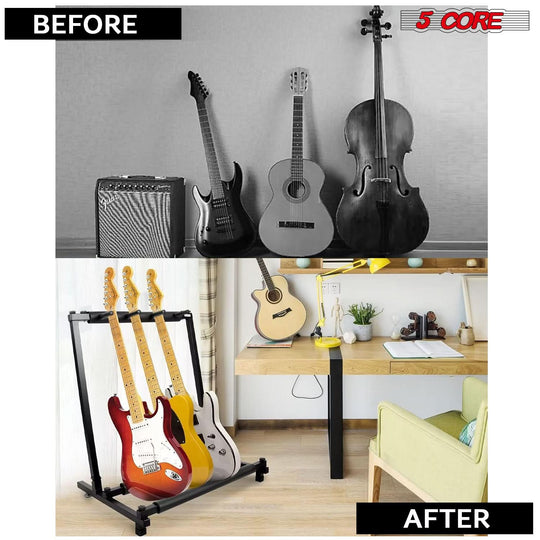 Keep your guitar safe and easily accessible with a compact folding stand, perfect for space-saving storage