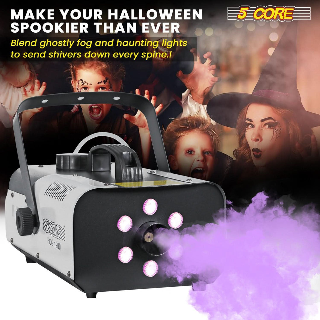 Turn any party into a spectacular event with dense fog, bright LEDs, and seamless operation.