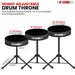 Thick padded drum throne designed to provide extra cushioning and support for drummers.