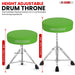 Adjustable height drum seat with a customizable design for drummers of all skill levels.