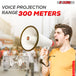 High-power bullhorn with a 300-meter voice projection range for clear and loud communication.