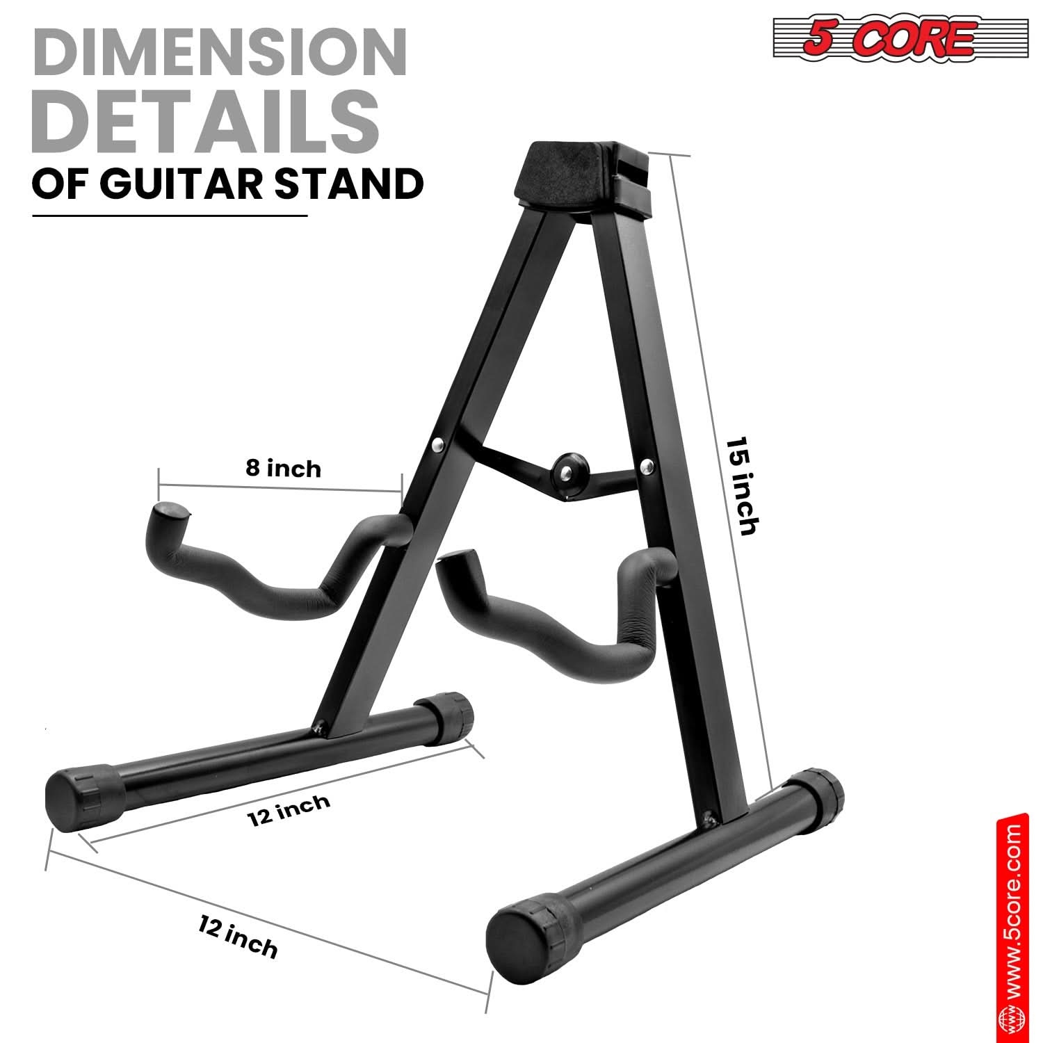 5Core Guitar Stand Floor A Frame Electric Acoustic Bass Soporte Para Guitarra