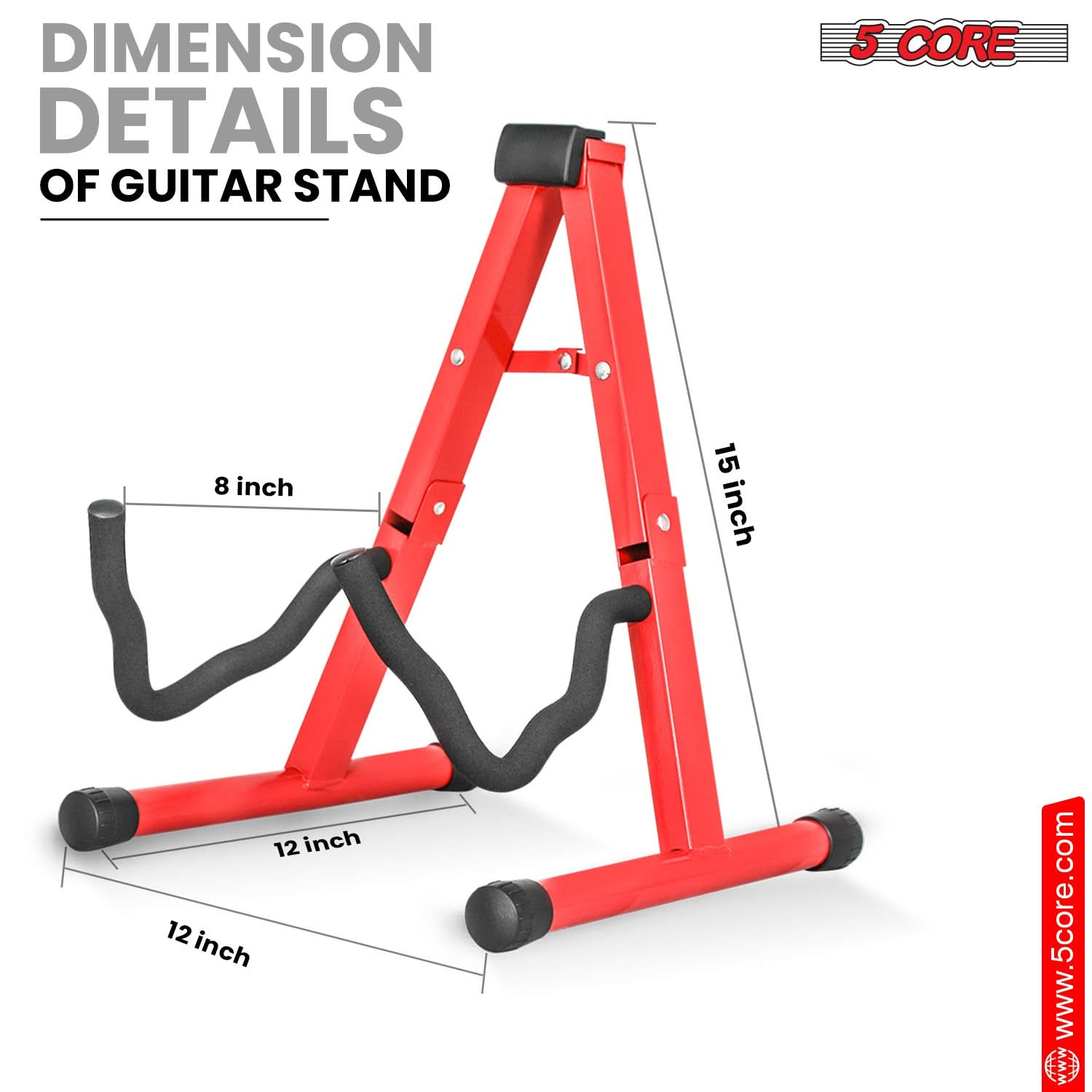 5Core Guitar Stand Floor A Frame Electric Acoustic Bass Soporte Para Guitarra