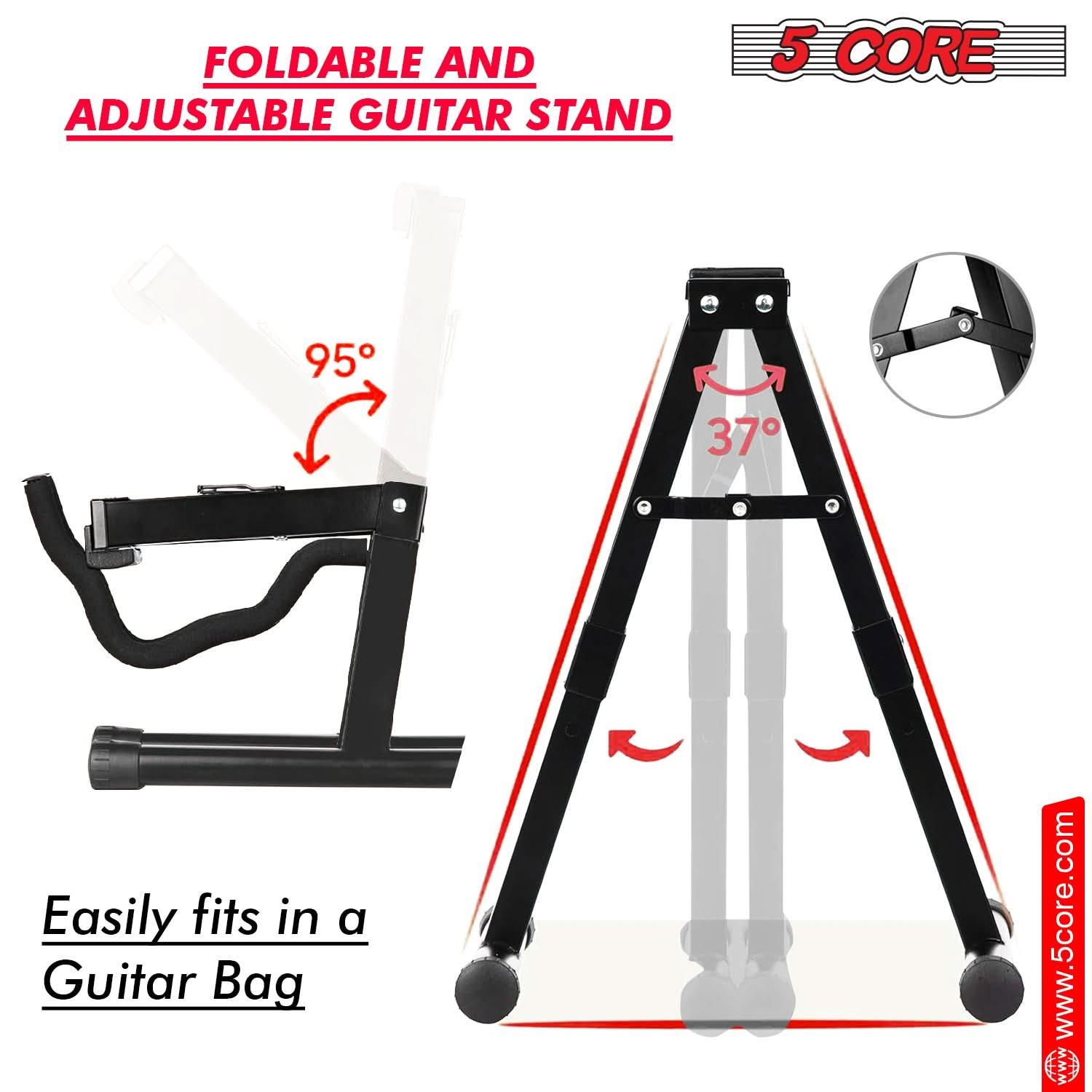 5Core Guitar Stand Floor A Frame Electric Acoustic Bass Soporte Para Guitarra