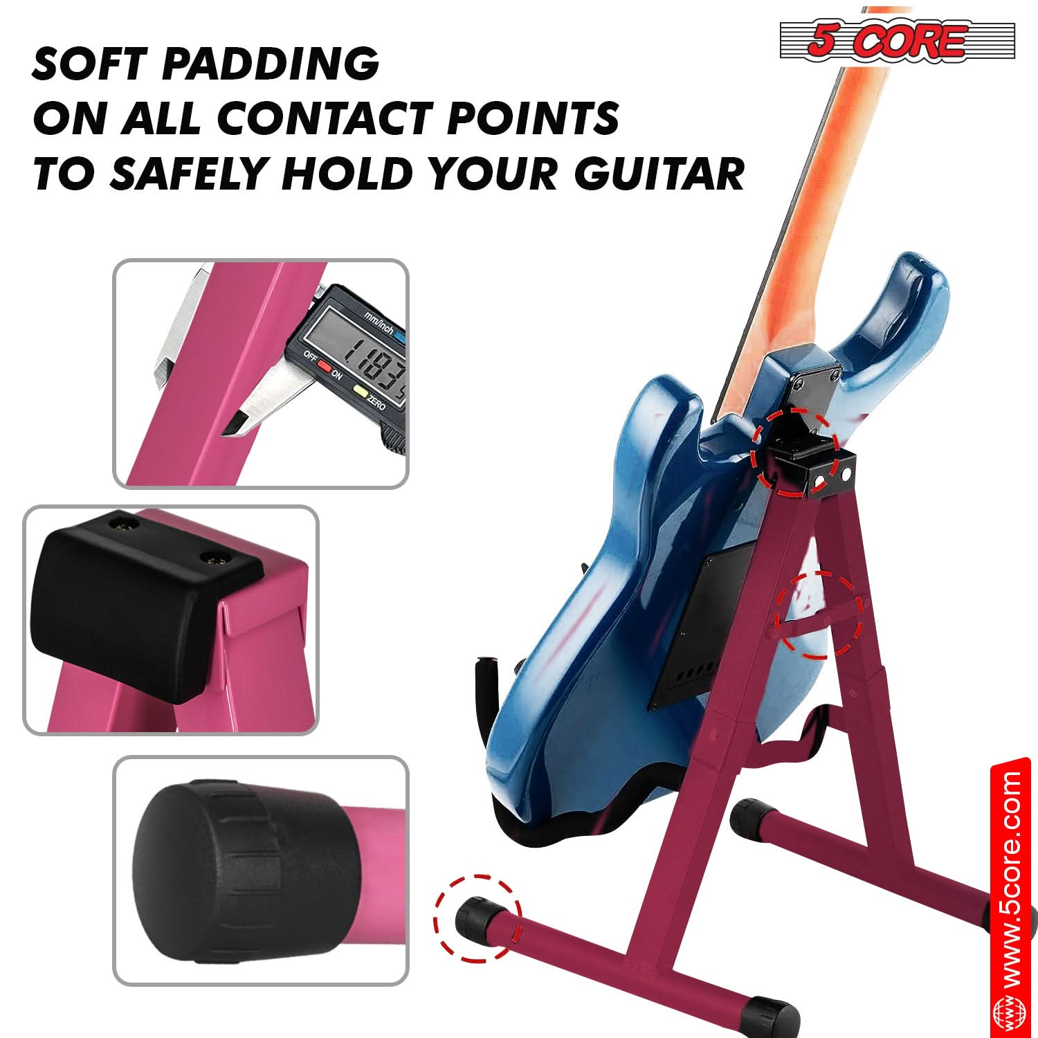 5Core Guitar Stand Floor A Frame Electric Acoustic Bass Soporte Para Guitarra