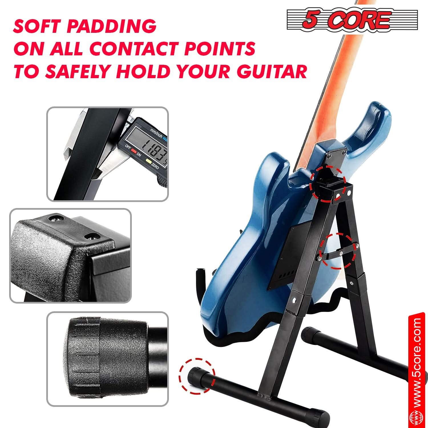 5Core Guitar Stand Floor A Frame Electric Acoustic Bass Soporte Para Guitarra