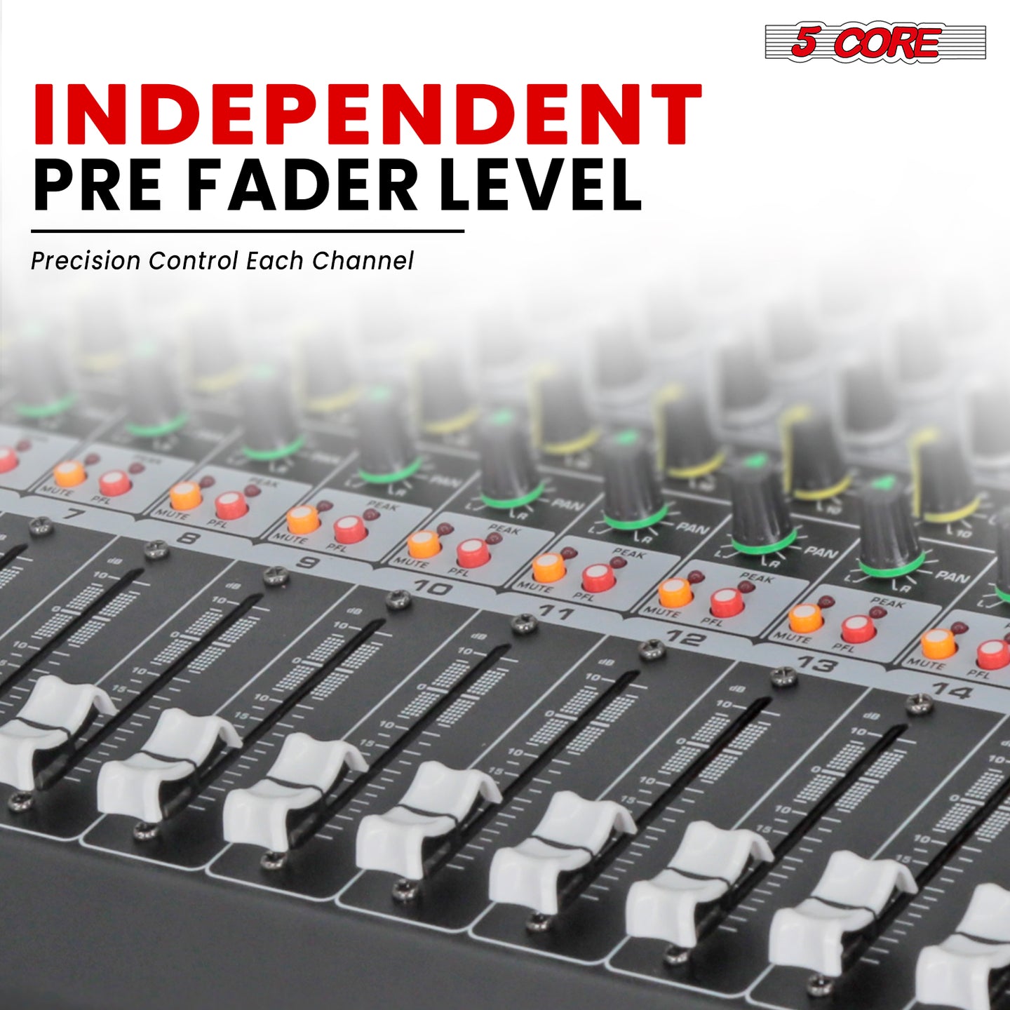 Independent Pre-Fader Level for Precise Sound Control in Every Mix.