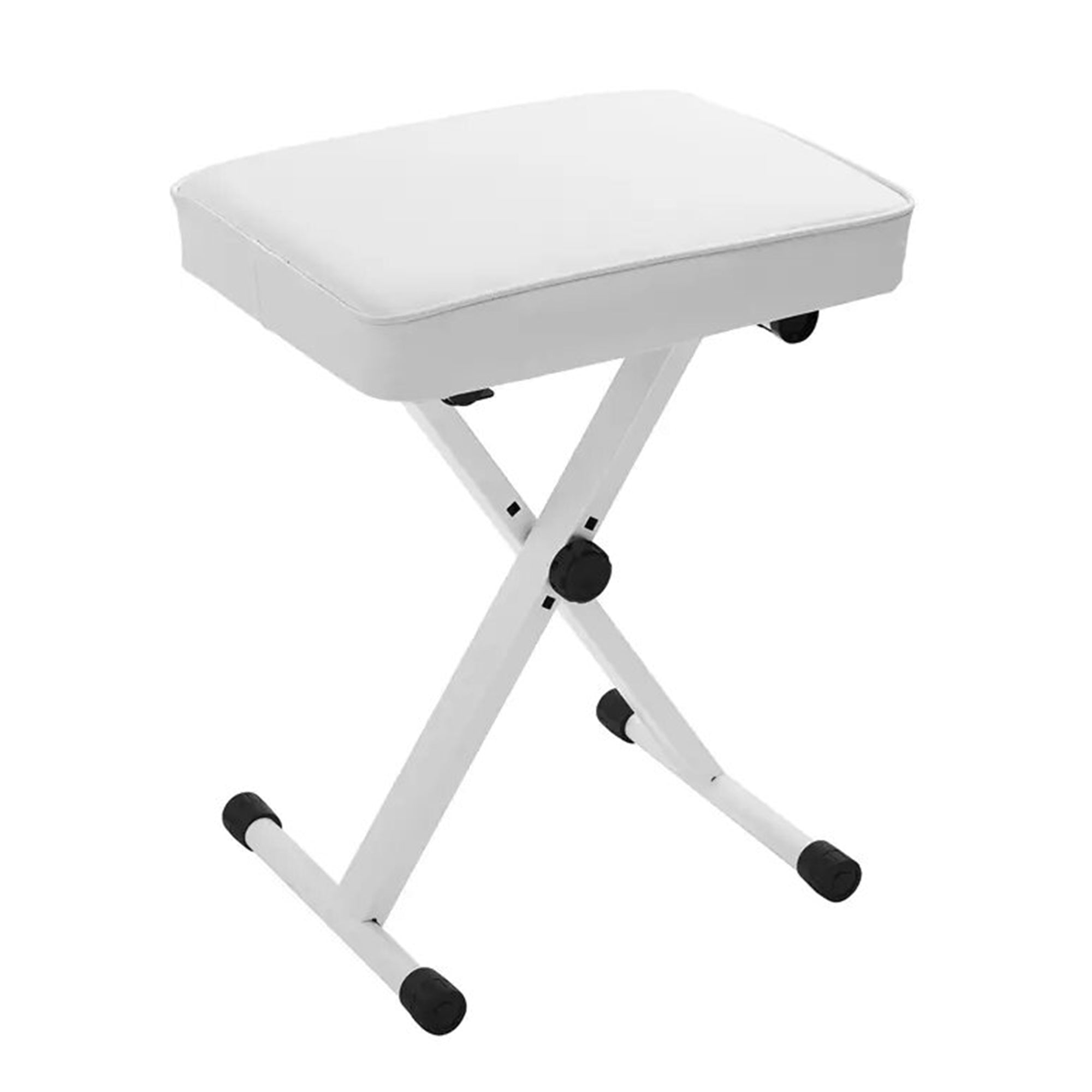 5 Core Adjustable Keyboard Bench 18.5 - 24.2 Inch Heavy Duty X style Bench Piano Stool Chair Thick And Padded Comfortable Guitar Stools -KBB WH HD