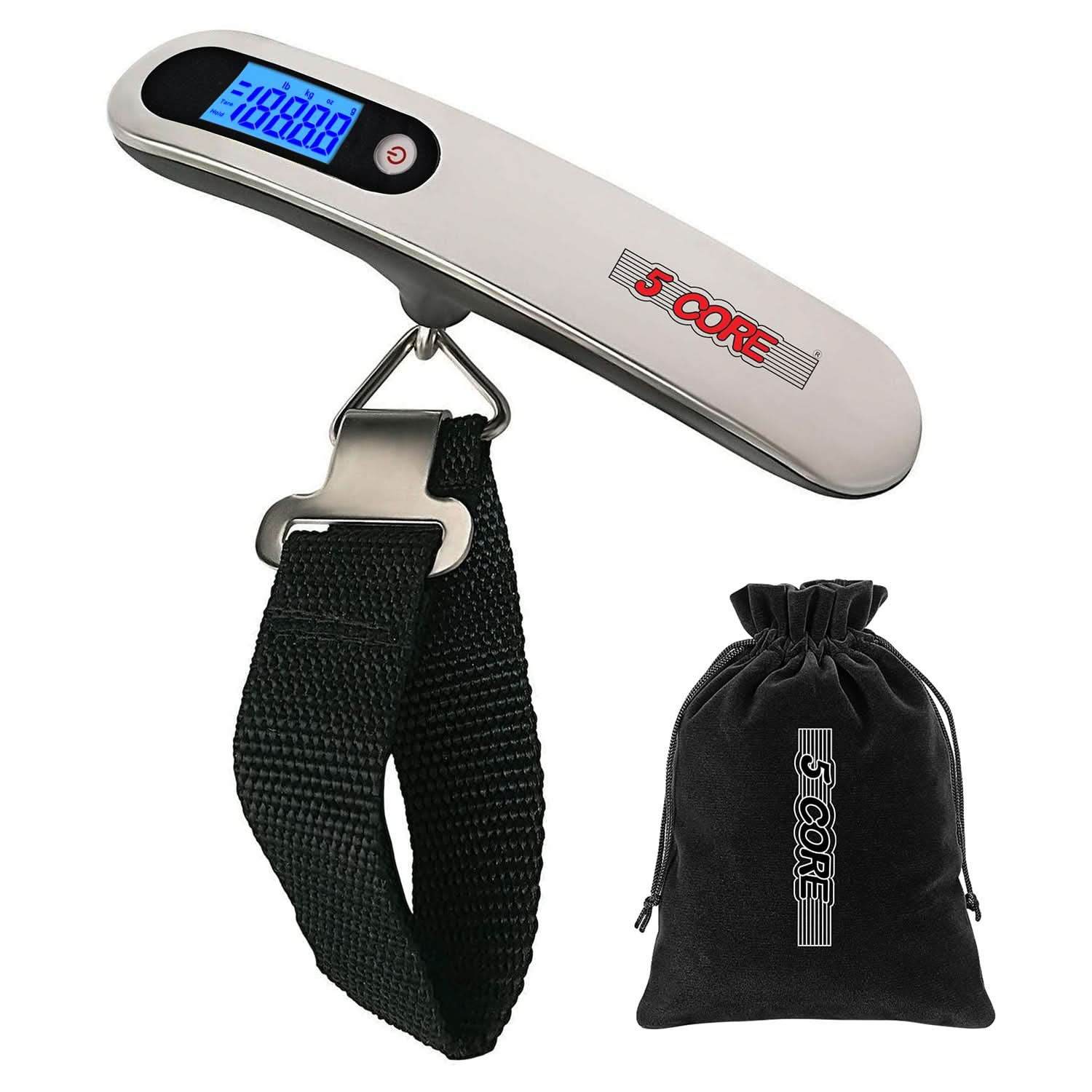 5 Core Digital Luggage Scale 110lbs Travel Weight Scale • Hanging Baggage Weighing Machine 1/2 Pc