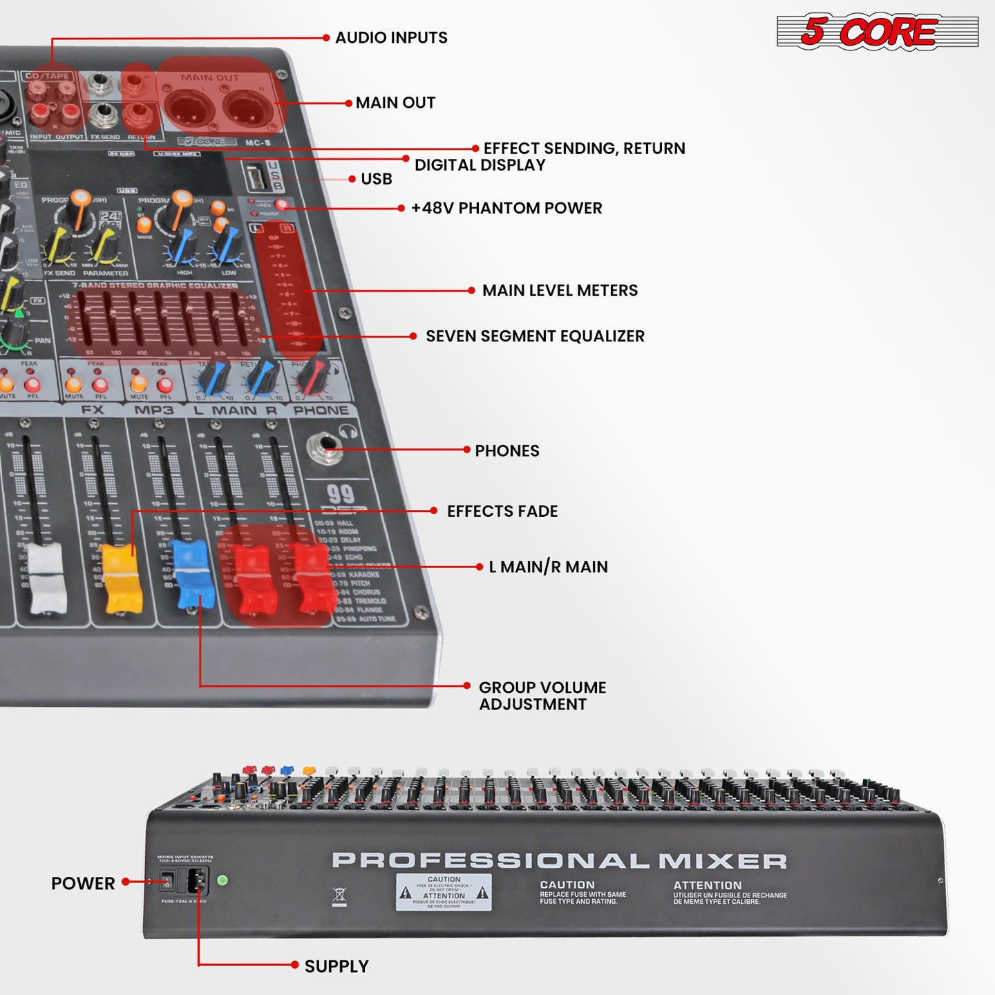 Live performance professional console with durable construction, smooth faders, and high-clarity sound processing.