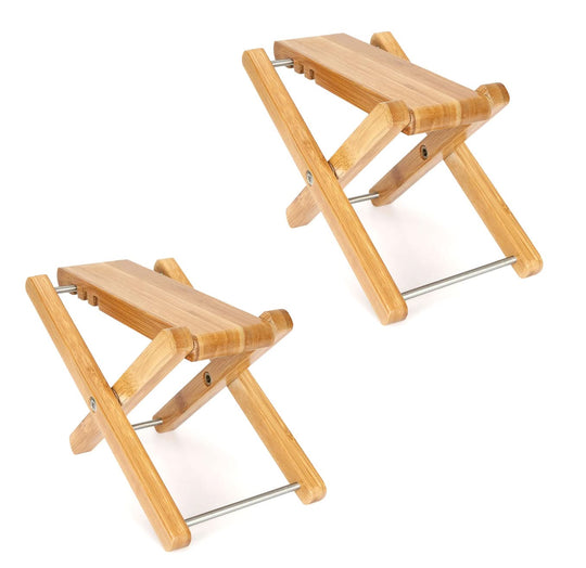 5Core 2pcs Wooden Guitar Foot Rest Stand 3 Level Adjustable Leg Footrest Sool Stable