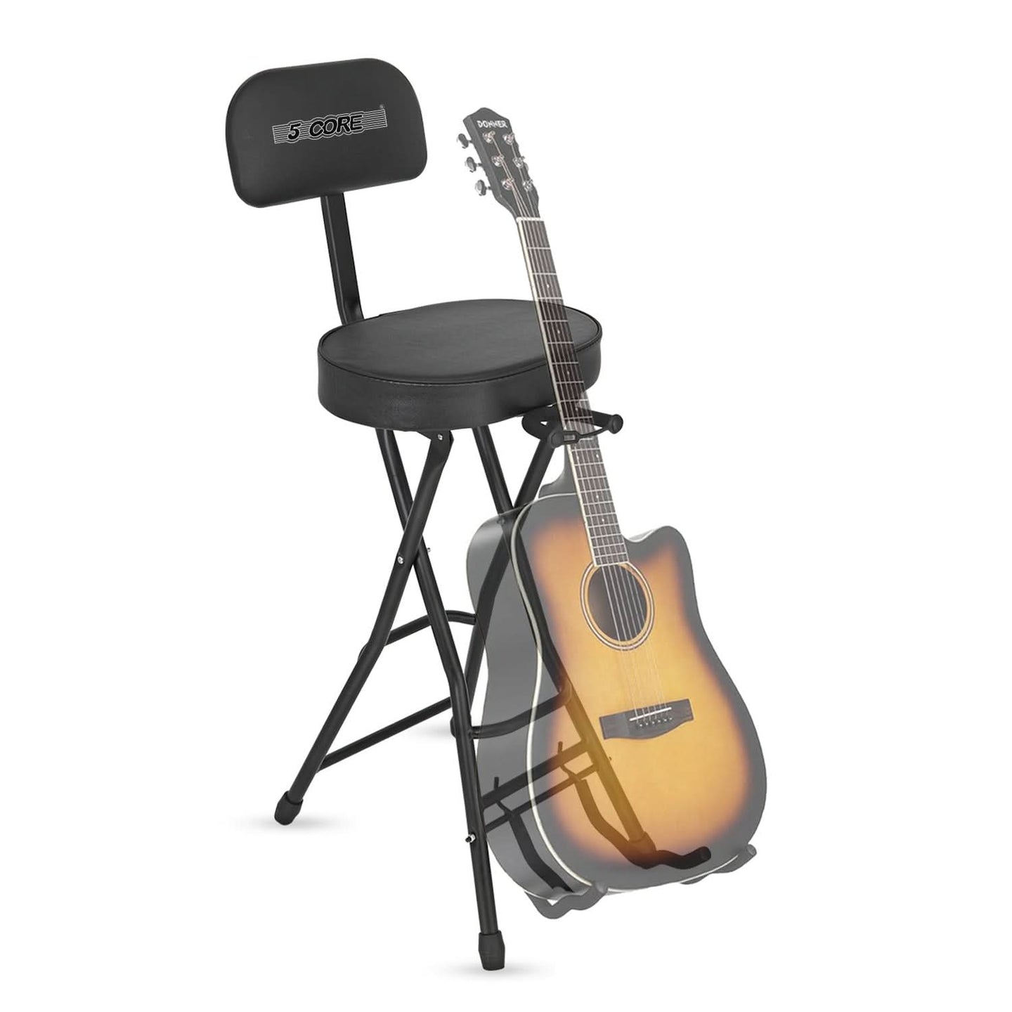 5Core Guitar Stool Adjustable Backrest Piano Chair Padded Seat Music Stand