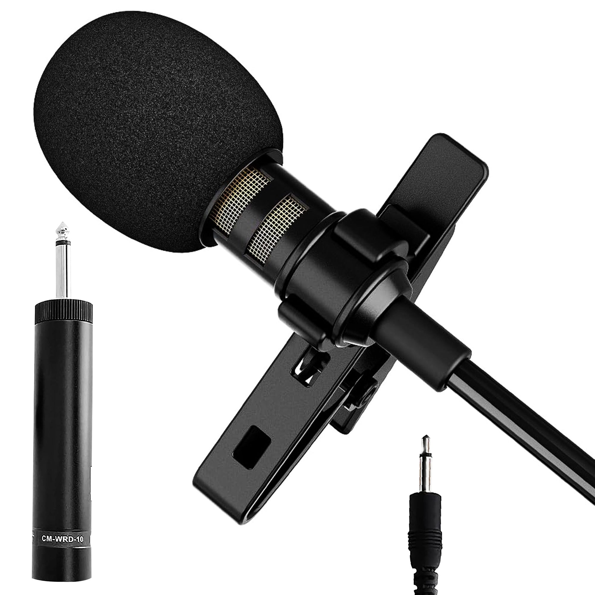 2PCS Clip on Microphones, Lav Lapel Mic, Small Recording Lavalier for  r