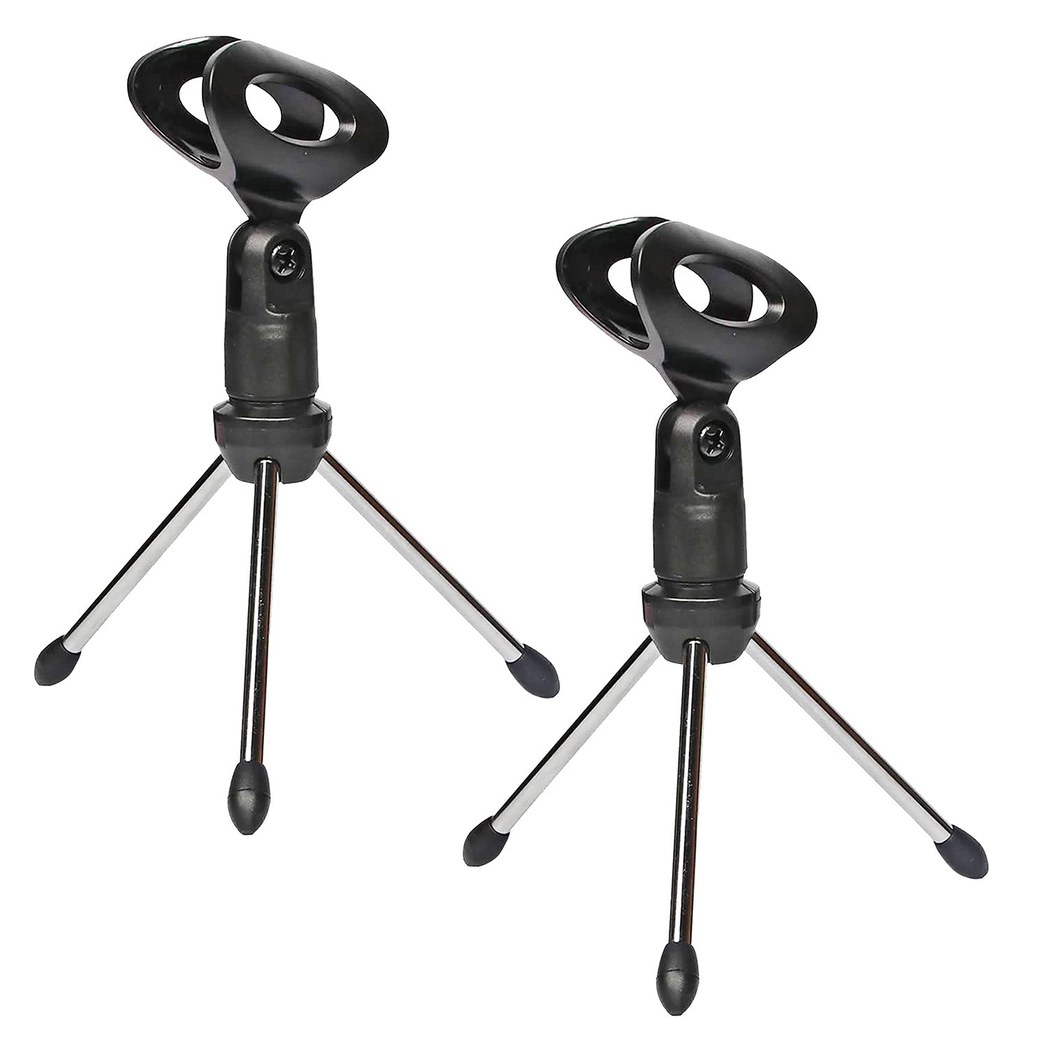 5 Core Universal Small Desktop Microphone Stand Adjustable Mic Clip Tabletop Mic Stand For Dynamic Wired Microphone -MINI TRIPOD MIC STAND 2PCS