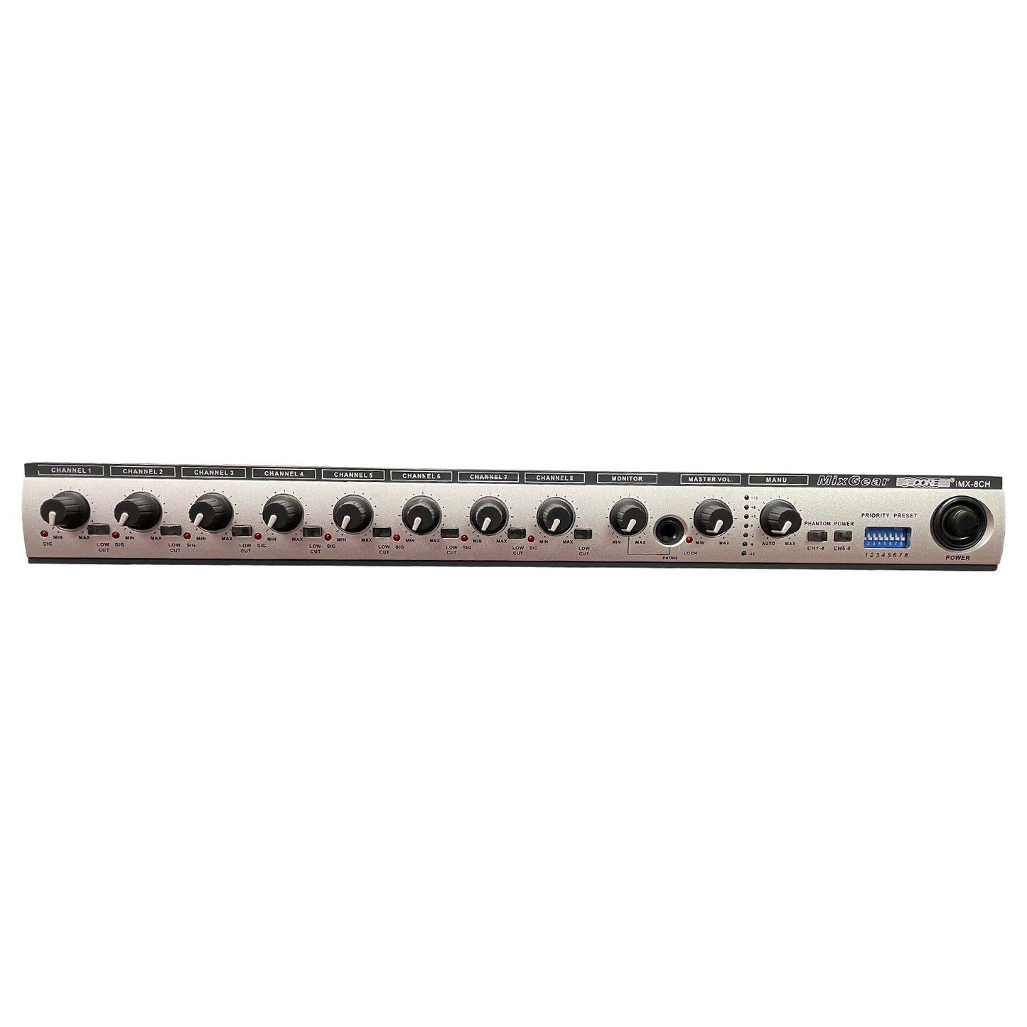 5 Core 8 channel Preamp Rackmount Mono Mic / Line, Phantom Power, Speech Priority, Master Volume, Balanced Outputs for Meeting, Speech, Concert, Public Events- IMX 8CH