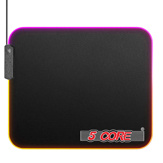 5 Core RGB Mouse Pad - Computer Mouse Mat with Anti-Slip Rubber Base, Easy Gliding, Spill-Resistant Surface, Durable Materials, Flexible, Portable, with a Fresh Modern Design, MP 300 RGB