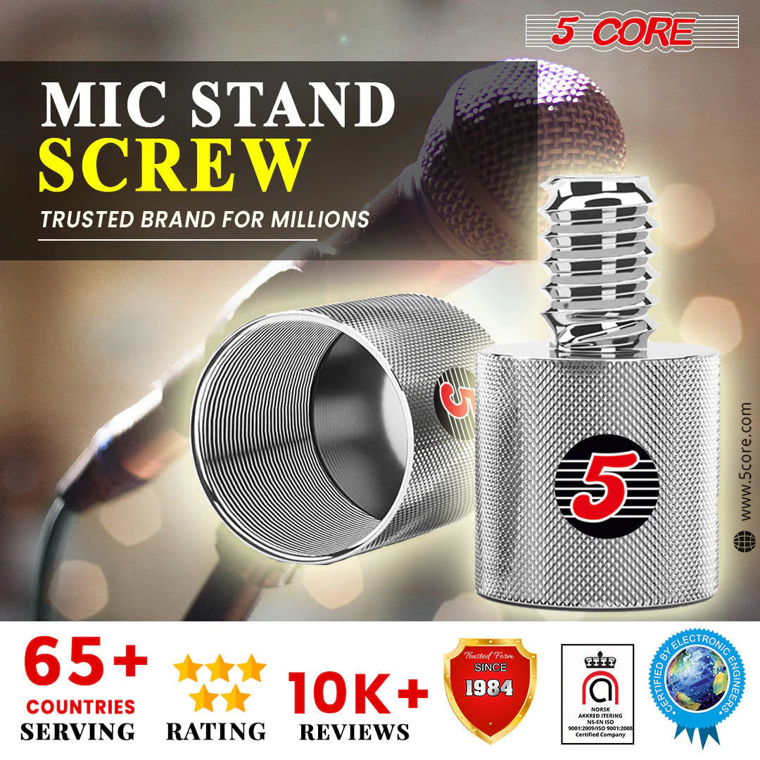 5Core 12 Pcs Mic Stand Adapter  5/8 Female to 1/4" Male Screw Adapter  w Knurled Surface Thread Adopter