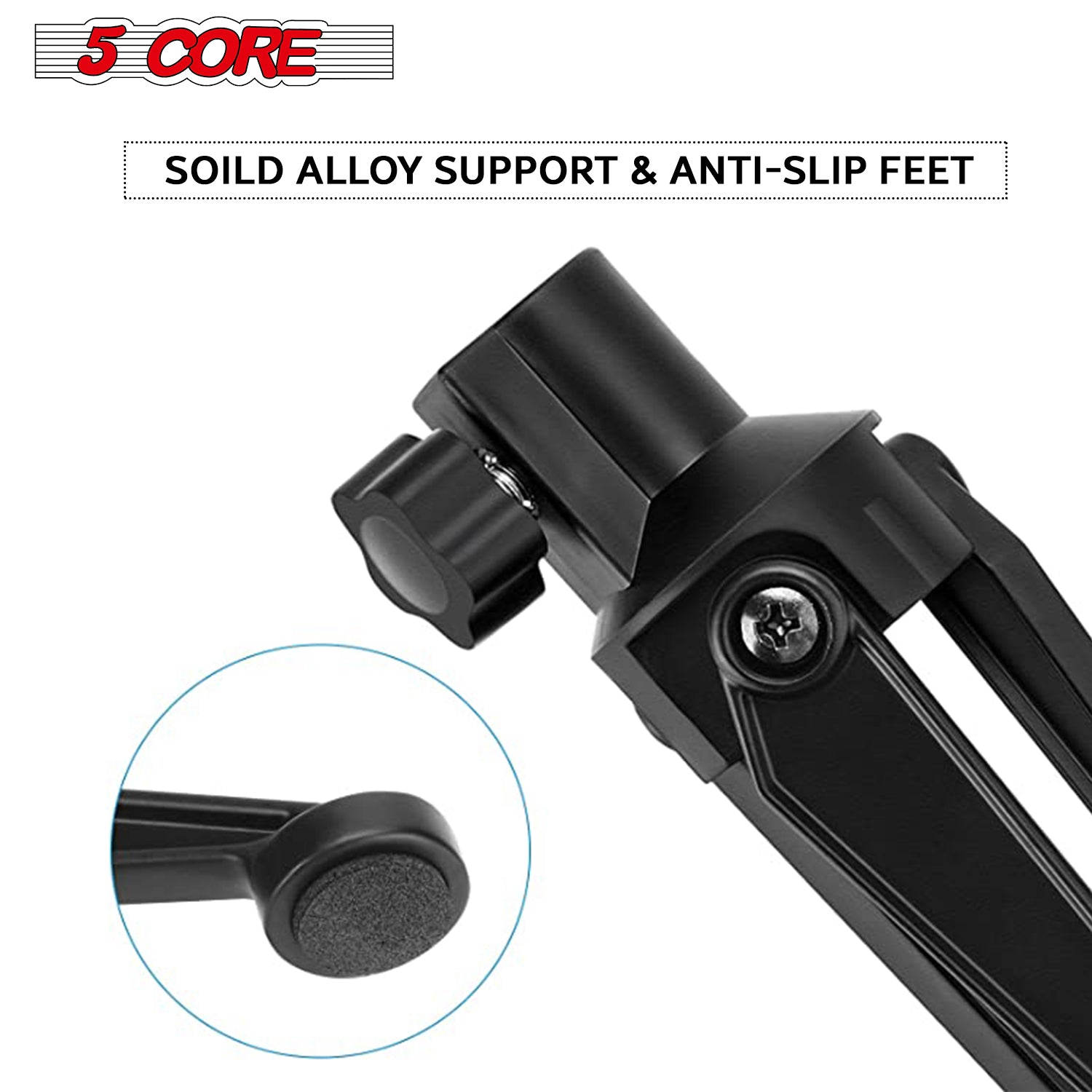 solid alloy support & anti-slip feet