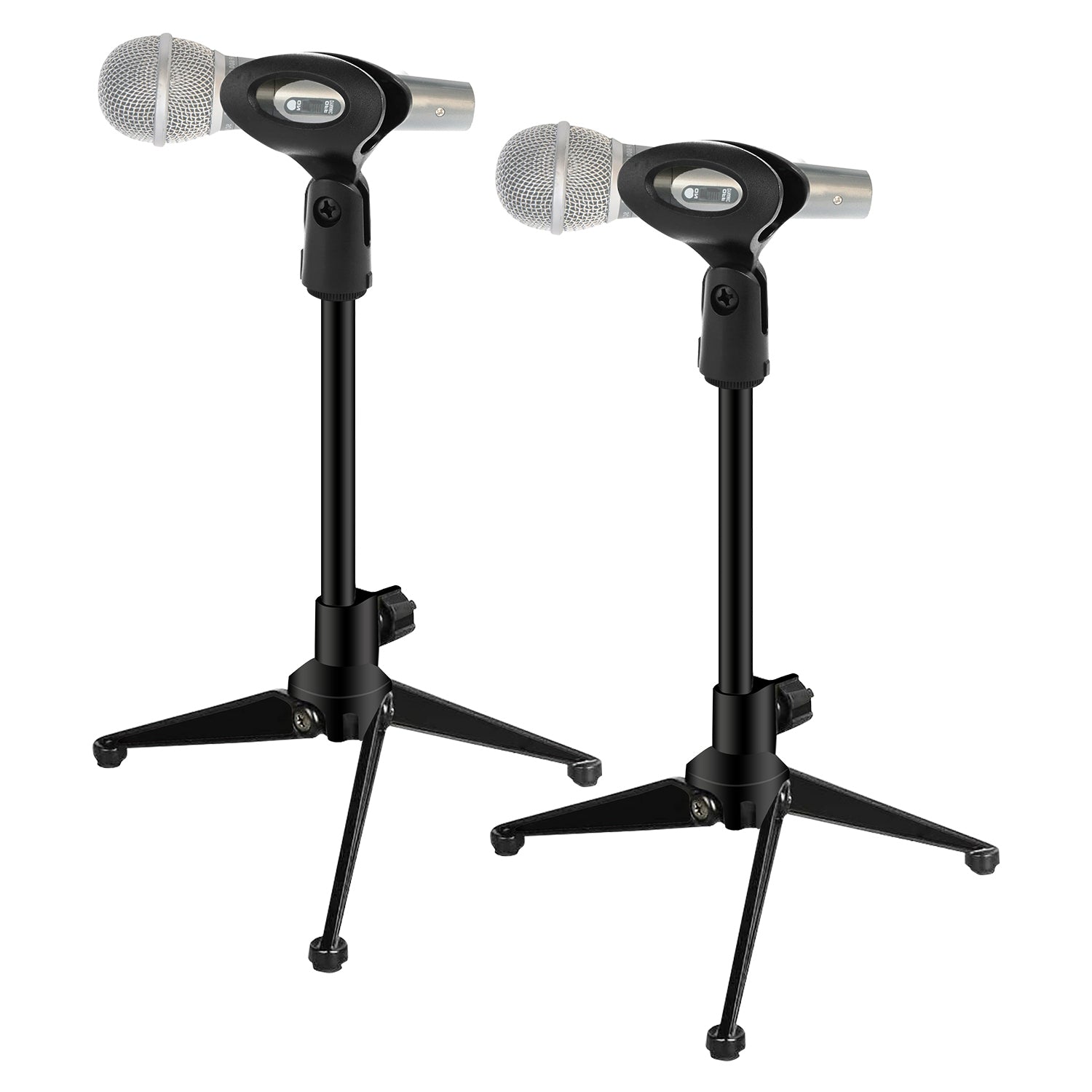5 Core Mic Stand Desk Adjustable Desktop Tripod Microphone Stand 2 Pack w/ Mic Clip/ for Recording