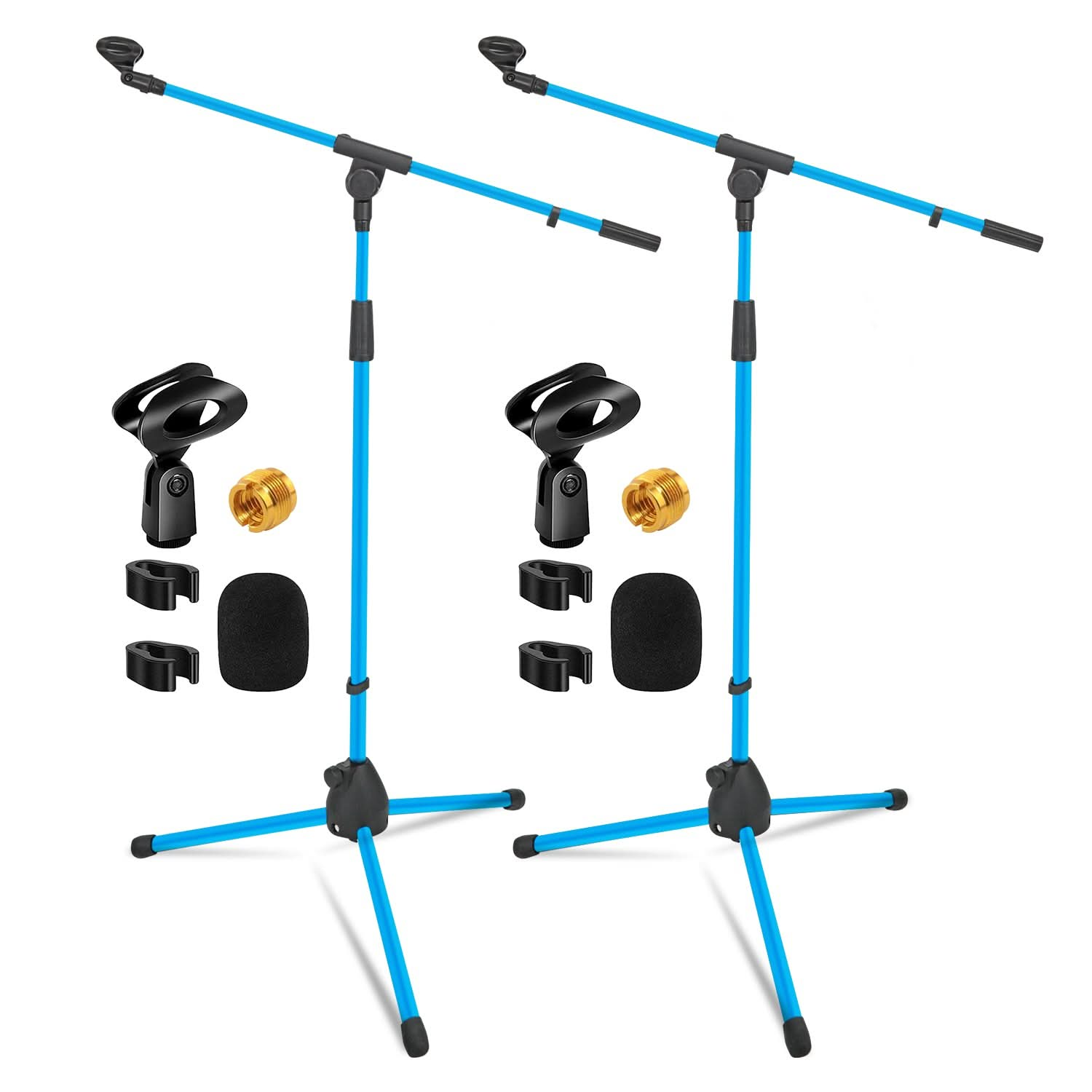 5Core Tripod Mic Stand Heavy Duty Adjustable Holder Floor Microphone Boom Arm SKY BLUE