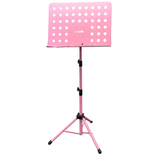 5 Core Sheet Music Stand Professional Folding Adjustable Portable Orchestra Music Sheet Stands, Heavy Duty Super Sturdy Pink MUS PNK