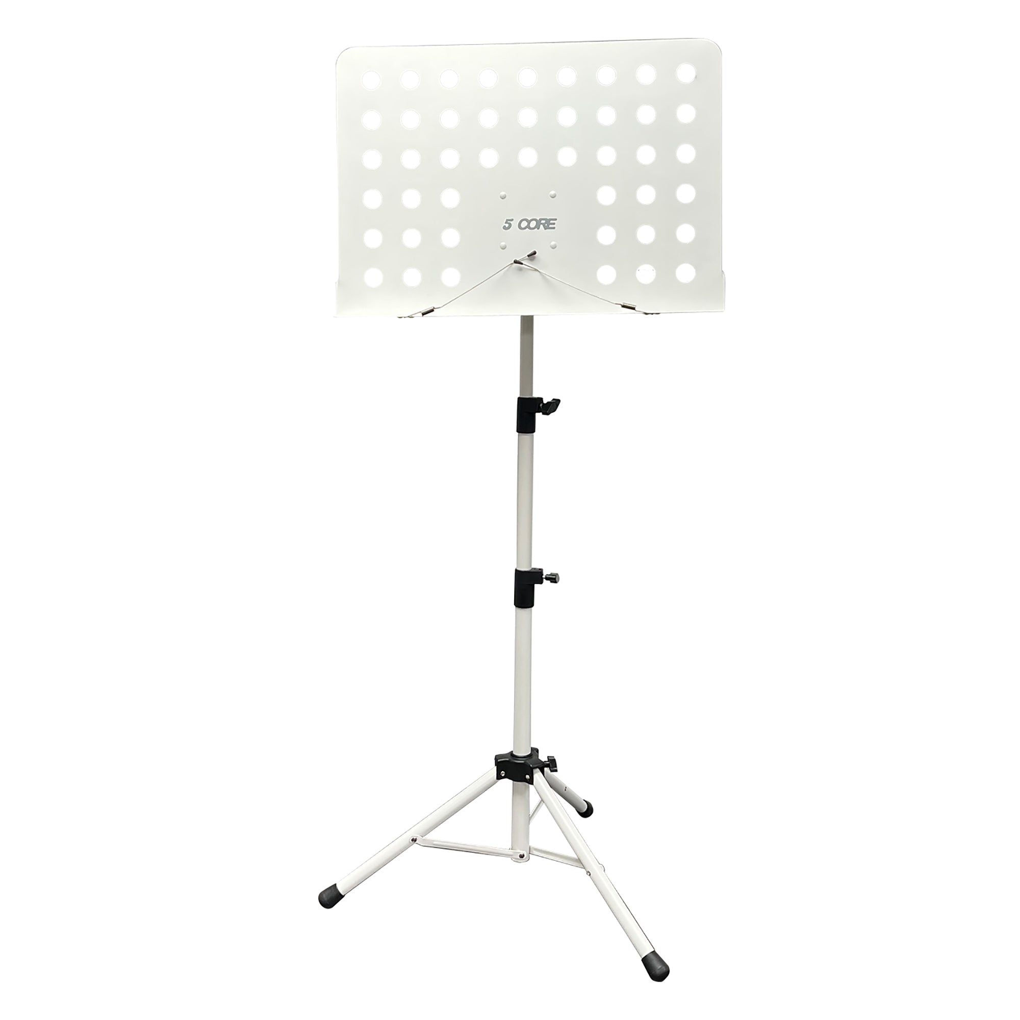 5 Core Music Stand for Sheet Music White Folding Portable Stands Light Weight Book Clip Holder Music Accessories - MUS WH