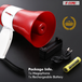 Megaphone with rechargeable battery, charger, and cable