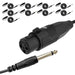 5Core XLR Cable Female to 1/4 6.35mm Cord 10Pack TRS to XLR Female Balanced Microphone Cord