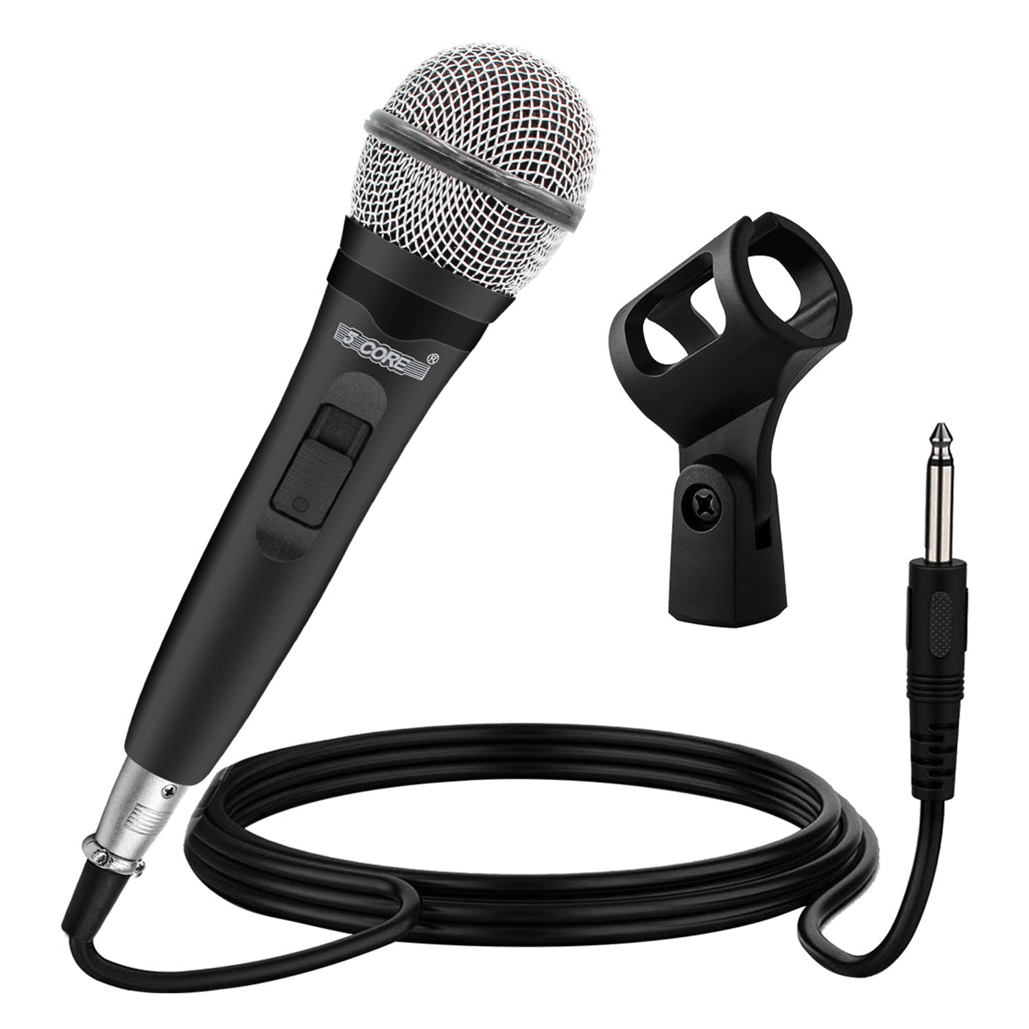 5 Core Handheld Microphone For Singing • Dynamic Cardioid Unidirectional Vocal Mic w ON/Off Switch
