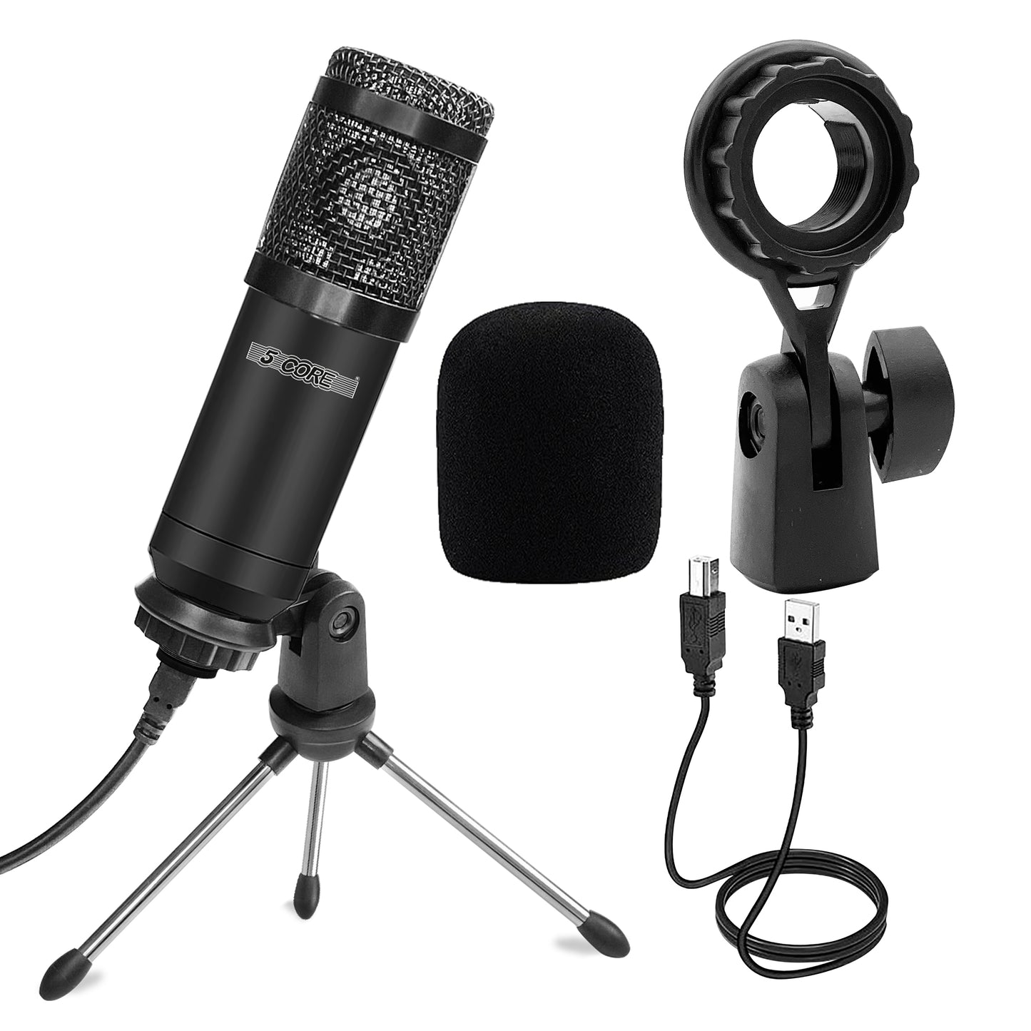 5Core Pro Audio Condenser Recording Microphone Set Podcast Gaming Studio Mic RM 4 B