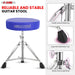 Stable drum stool with a sturdy base, cushioned seat, and adjustable height for enhanced comfort.