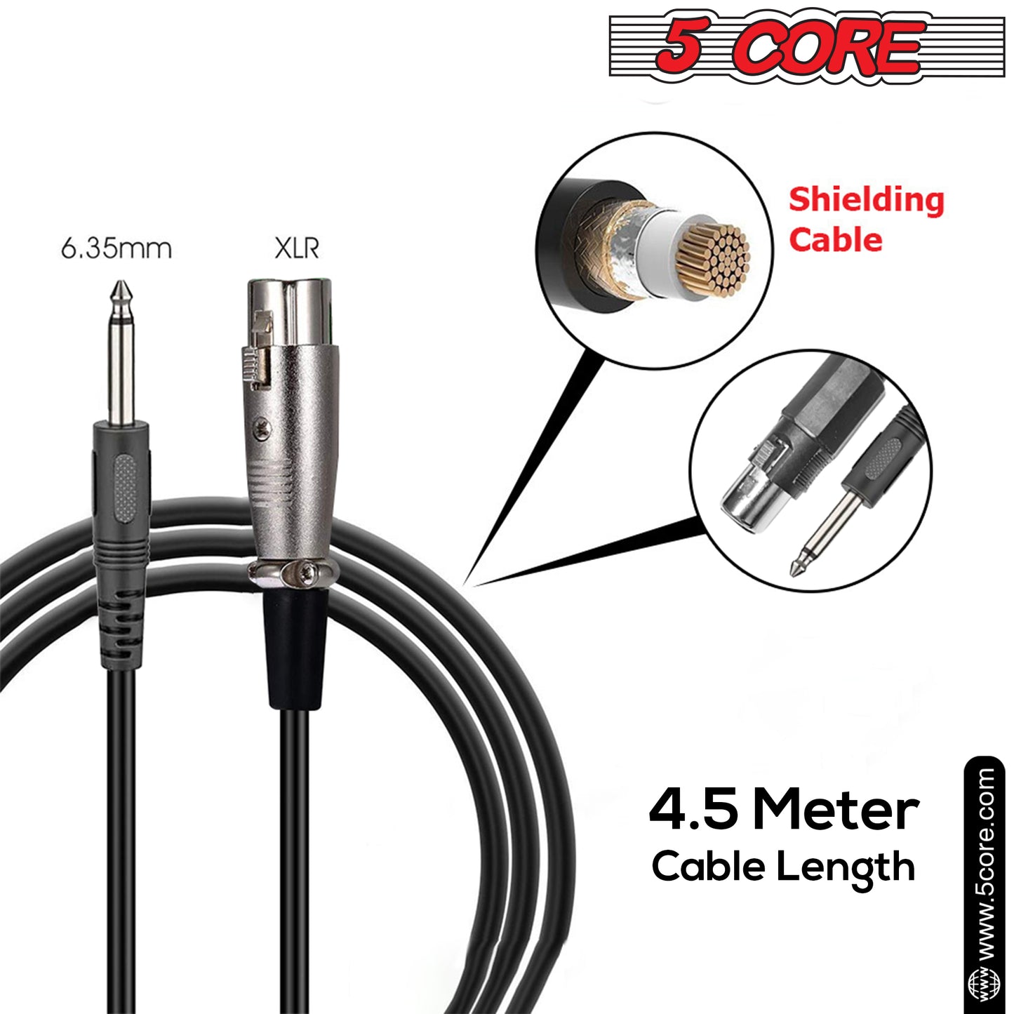 Noise shielded XLR cable