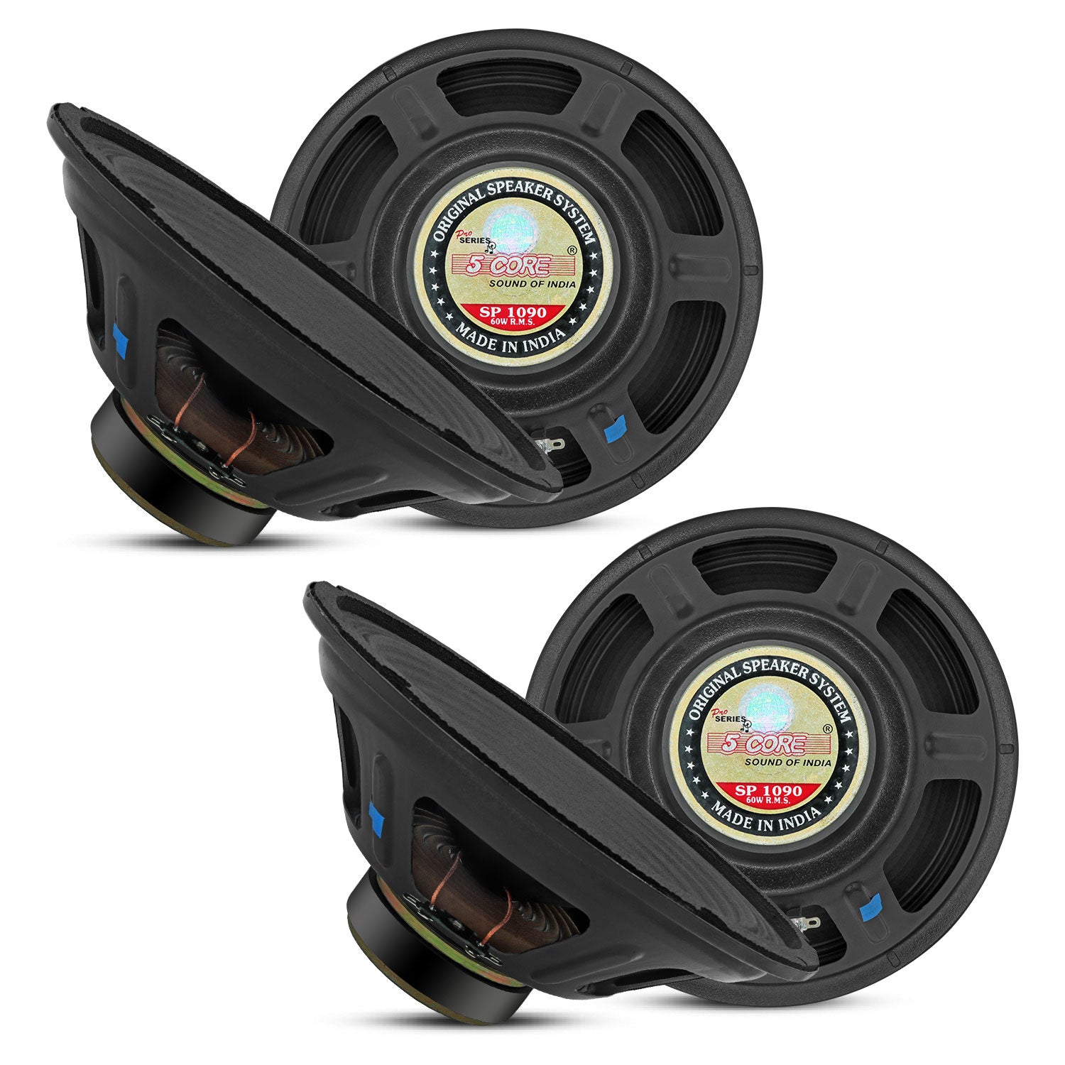 5 Core 10 Inch Subwoofer 2 Pack • 600W Peak • 4 Ohm Replacement Car Bass Sub Woofer • 1" Voice Coil