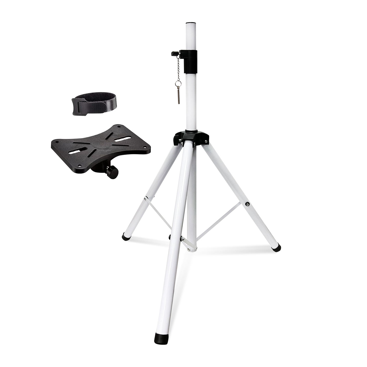 5 Core PA Speaker Stands Short Height Adjustable Professional DJ Tripod with Mounting Bracket, Extend from 40 to 72 inches, White SS ECO 1PK WH WoB