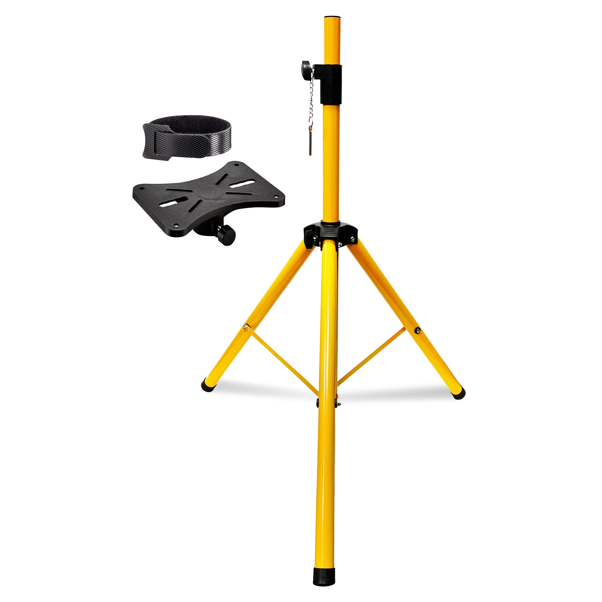 5 Core PA Speaker Stands Short Height Adjustable Professional DJ Tripod with Mounting Bracket, Extend from 40 to 72 inches, yellow SS ECO 1PK YLW WoB
