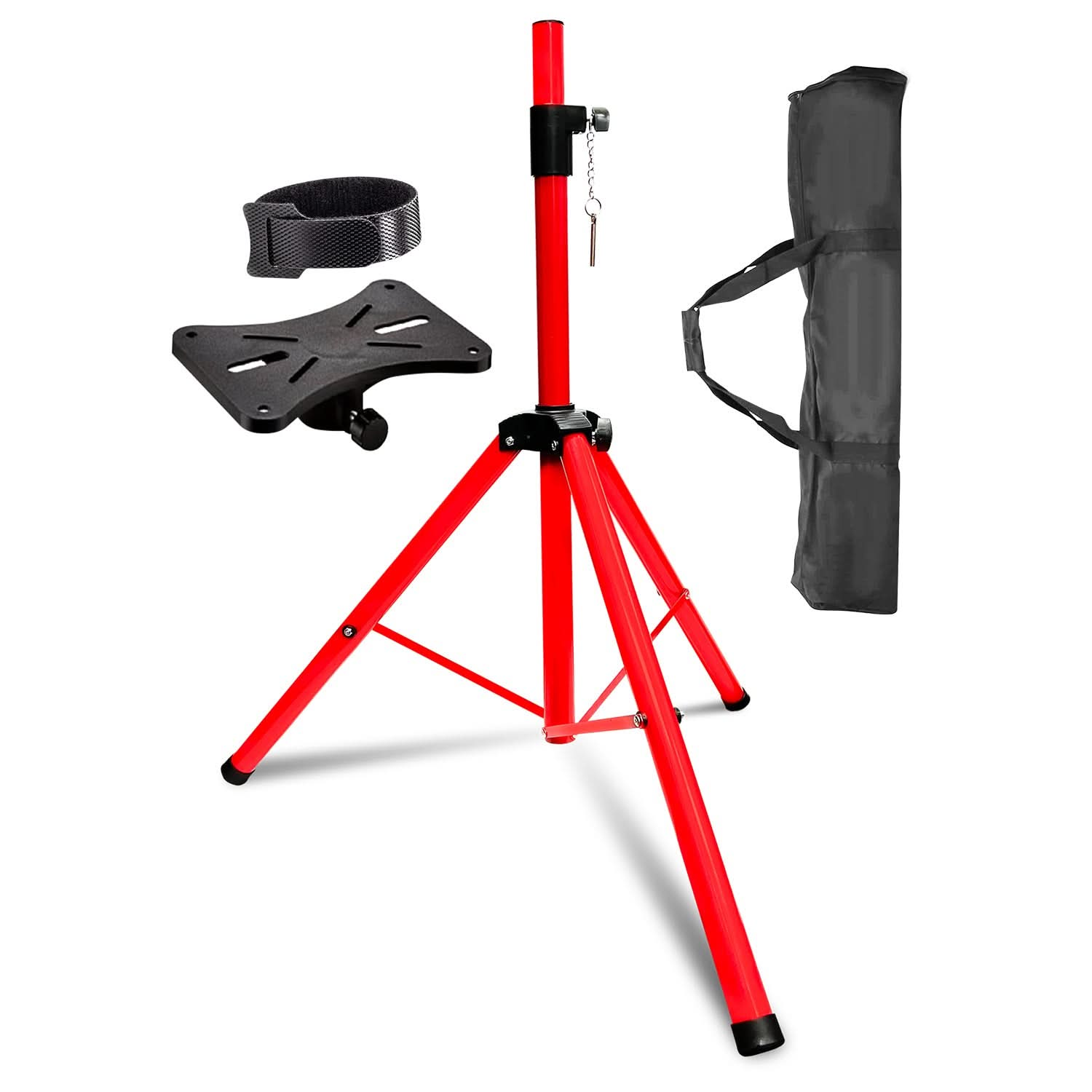 5Core Speaker Stand Tripod Tall Adjustable 72 Inch DJ Pole Mount Studio Monitor Stands RED