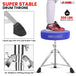 Super stable drum stool with a strong metal base, cushioned seat, and anti-slip rubber feet for support.